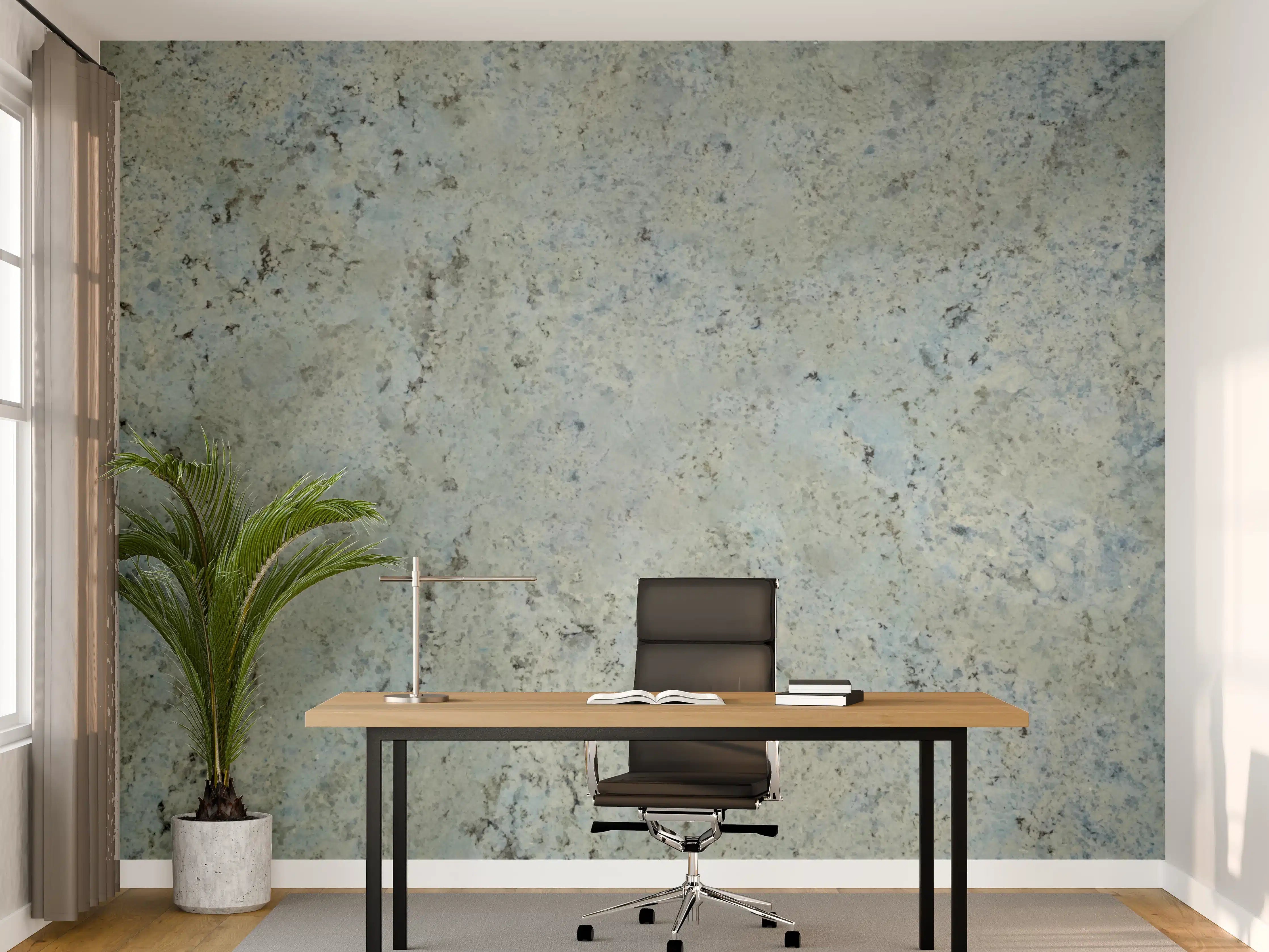 Büro Wandgestaltung - Silberne und Aschgraue Marmorierung