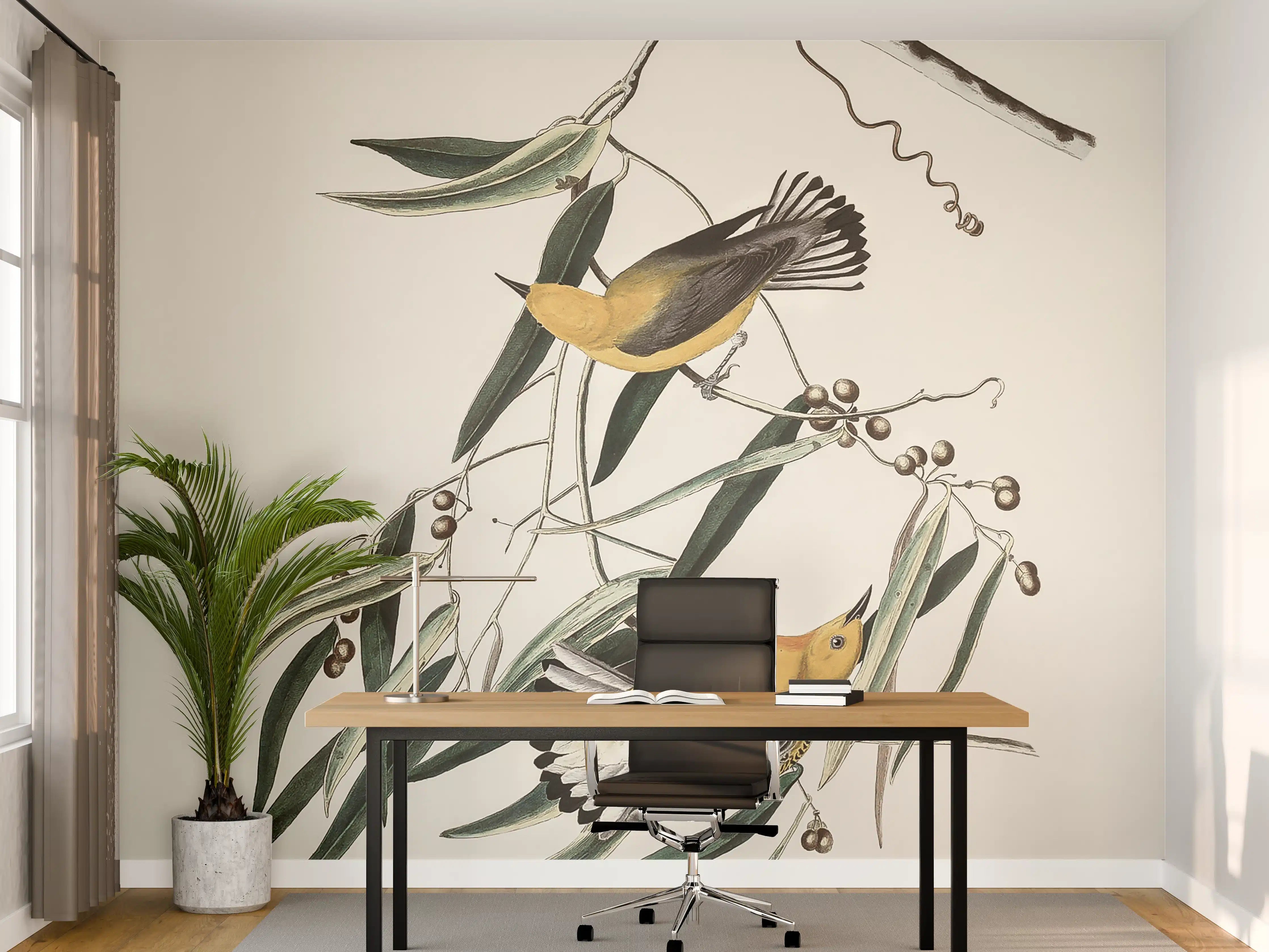 Büro Wandgestaltung - Singvogel Portrait - John James Audubon