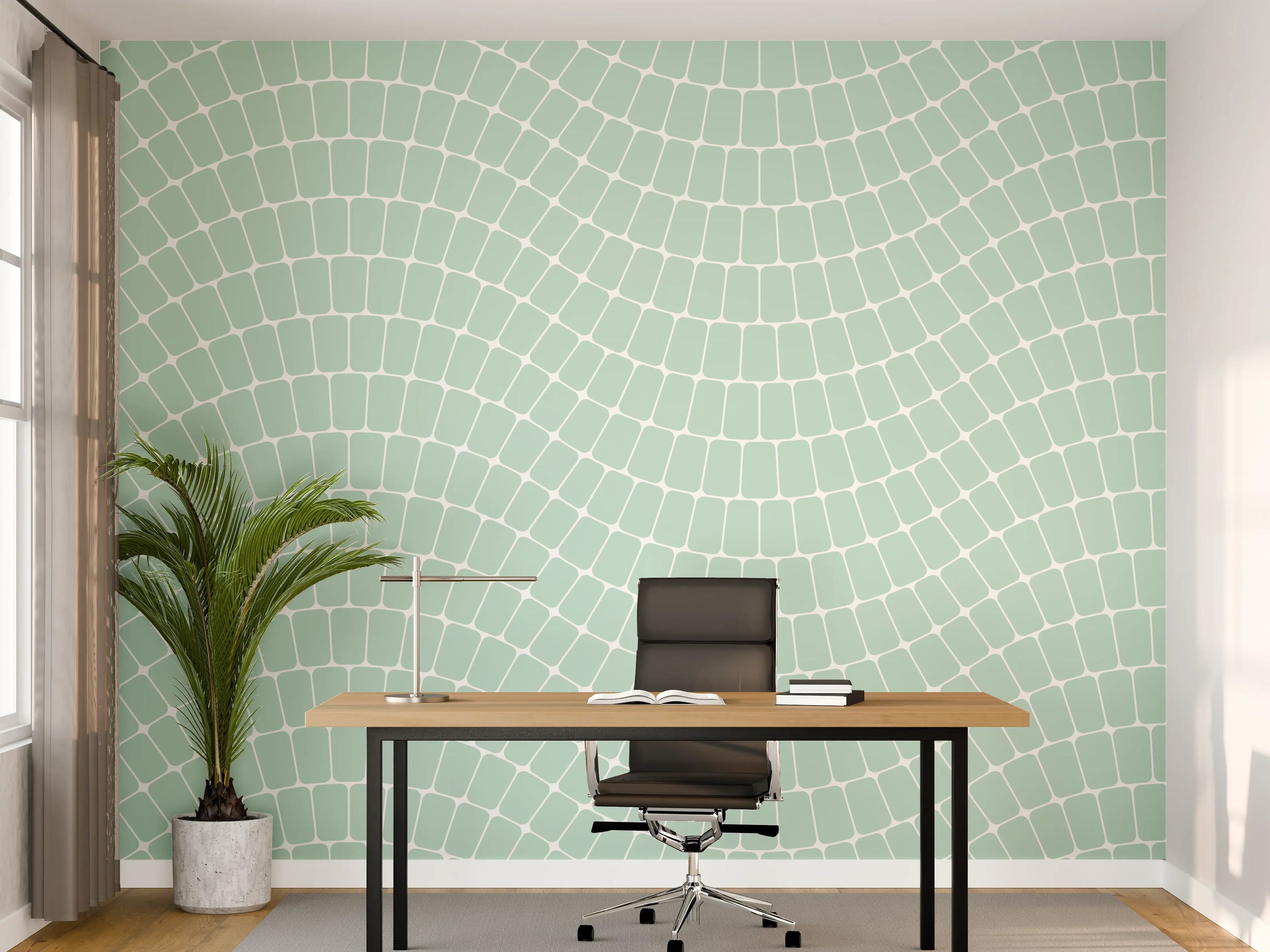 Büro Wandgestaltung - Sinuoso-Mint-Muster