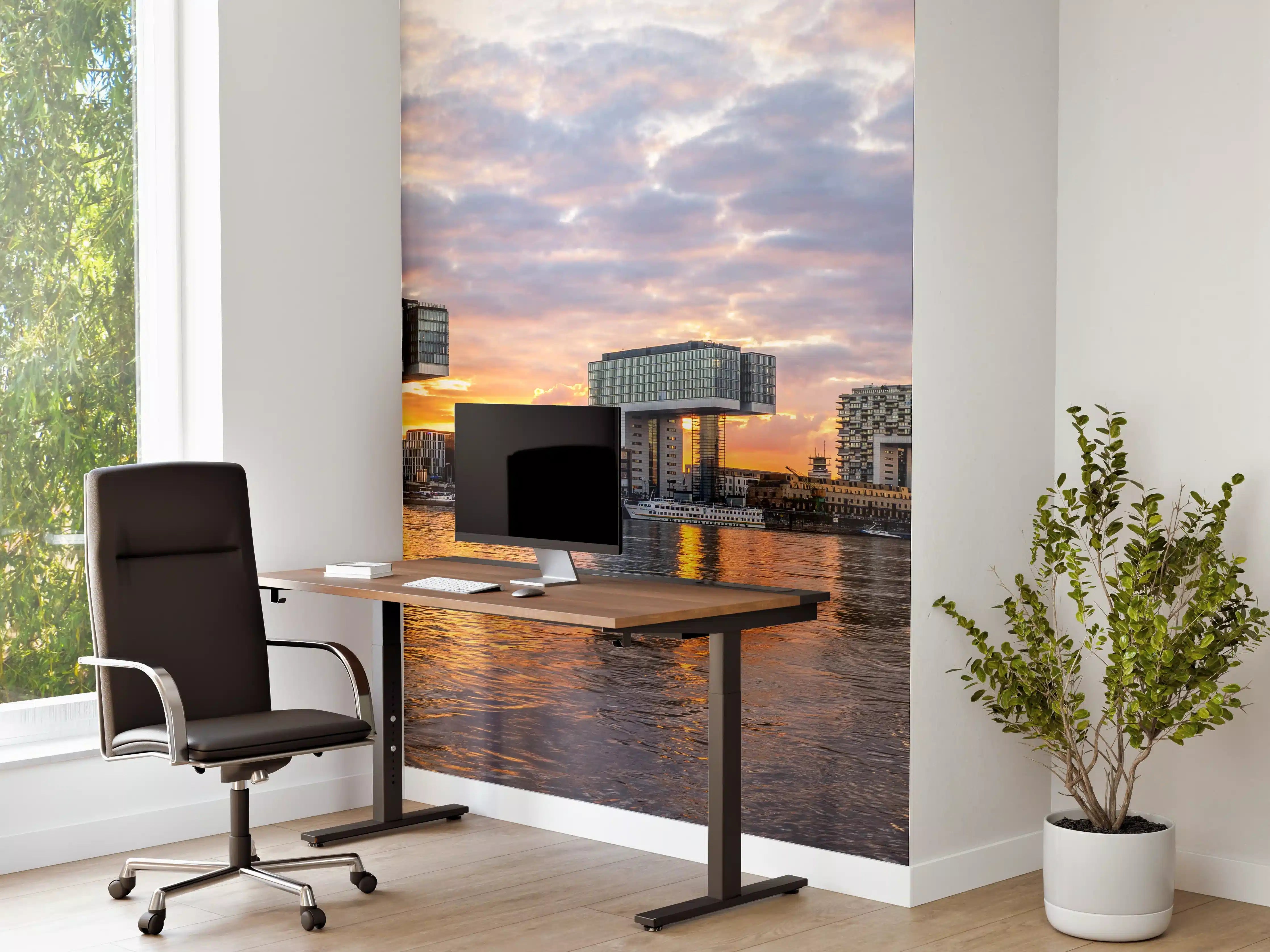 Büro Wandgestaltung - Skyline Köln mit Krankenhäuser