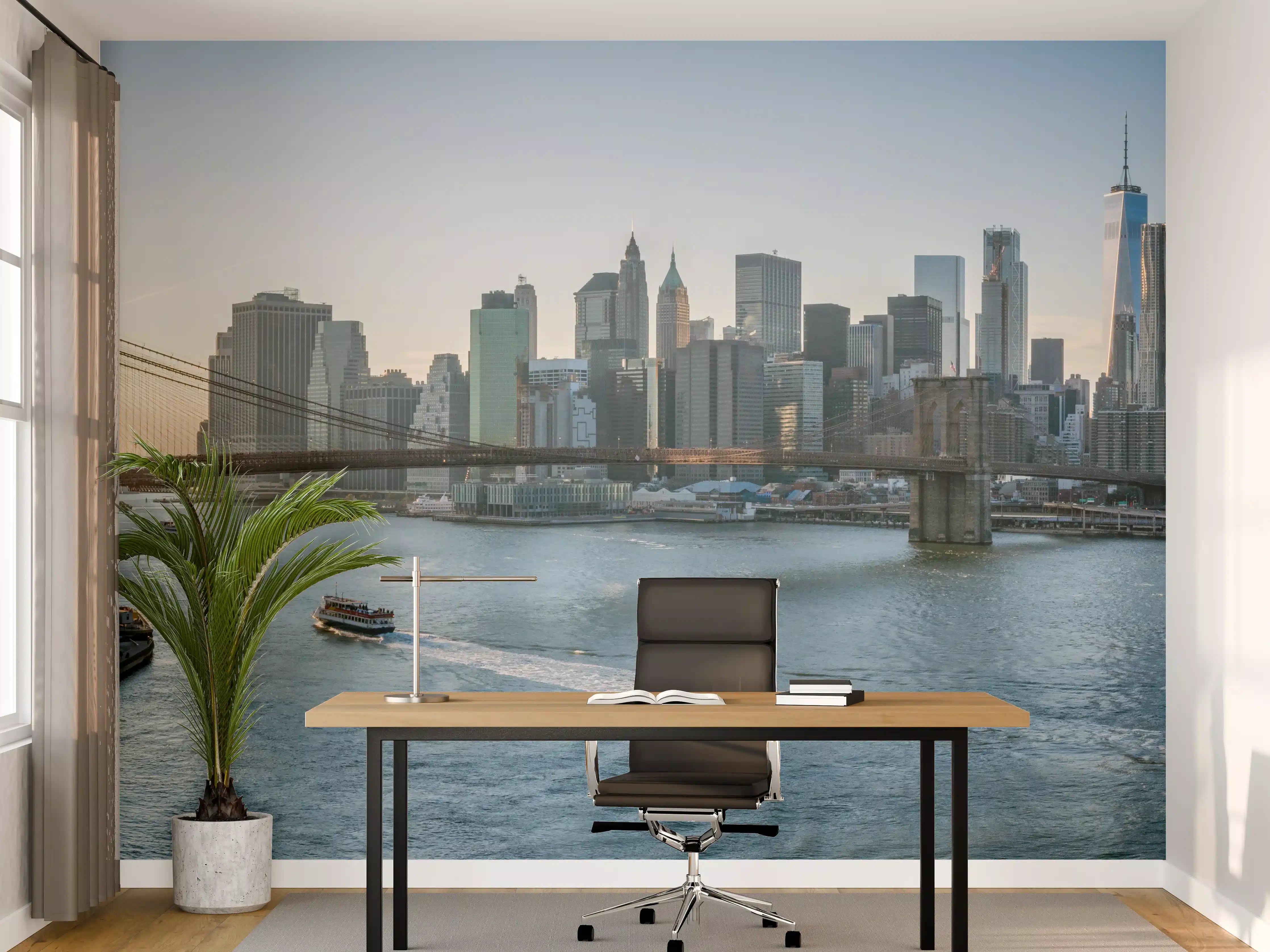Büro Wandgestaltung - Skyline von New York City - Brooklyn Bridge