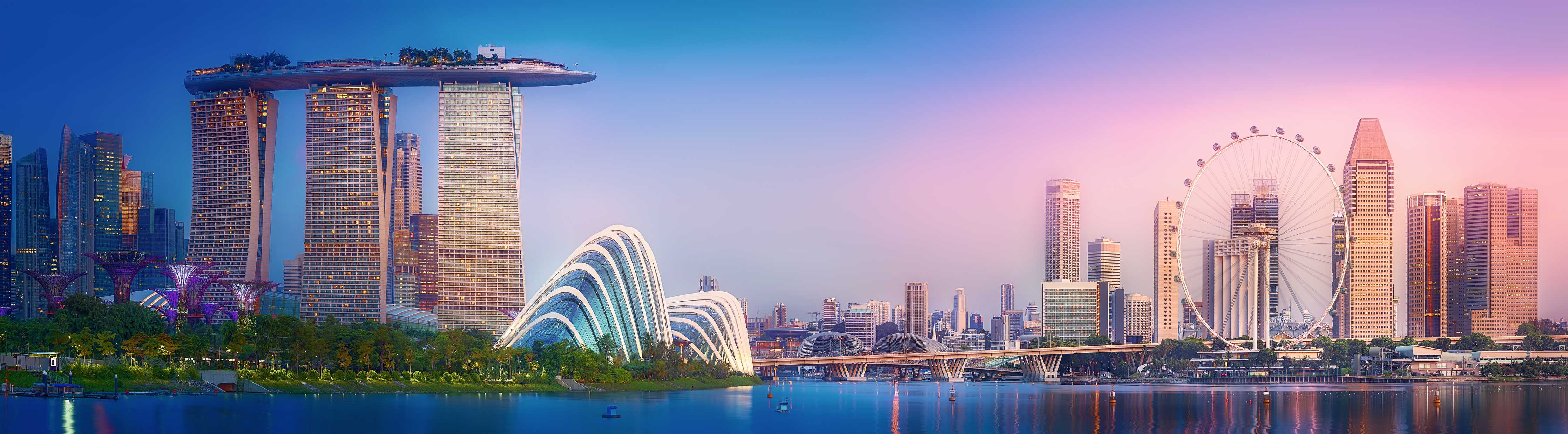 Büro Wandgestaltung-Skyline von Singapur