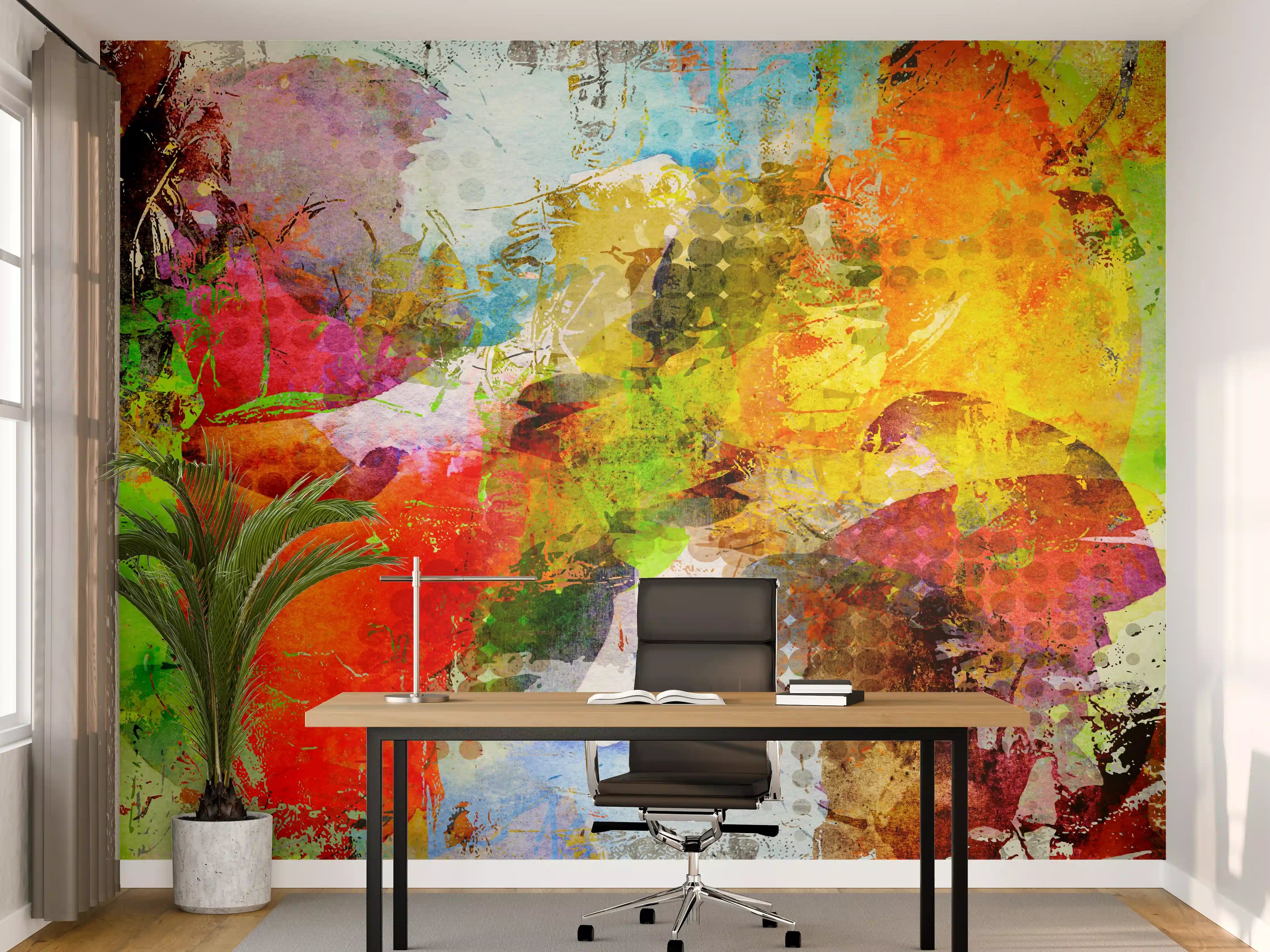 Büro Wandgestaltung - Sommerfarben im Graffiti-Stil