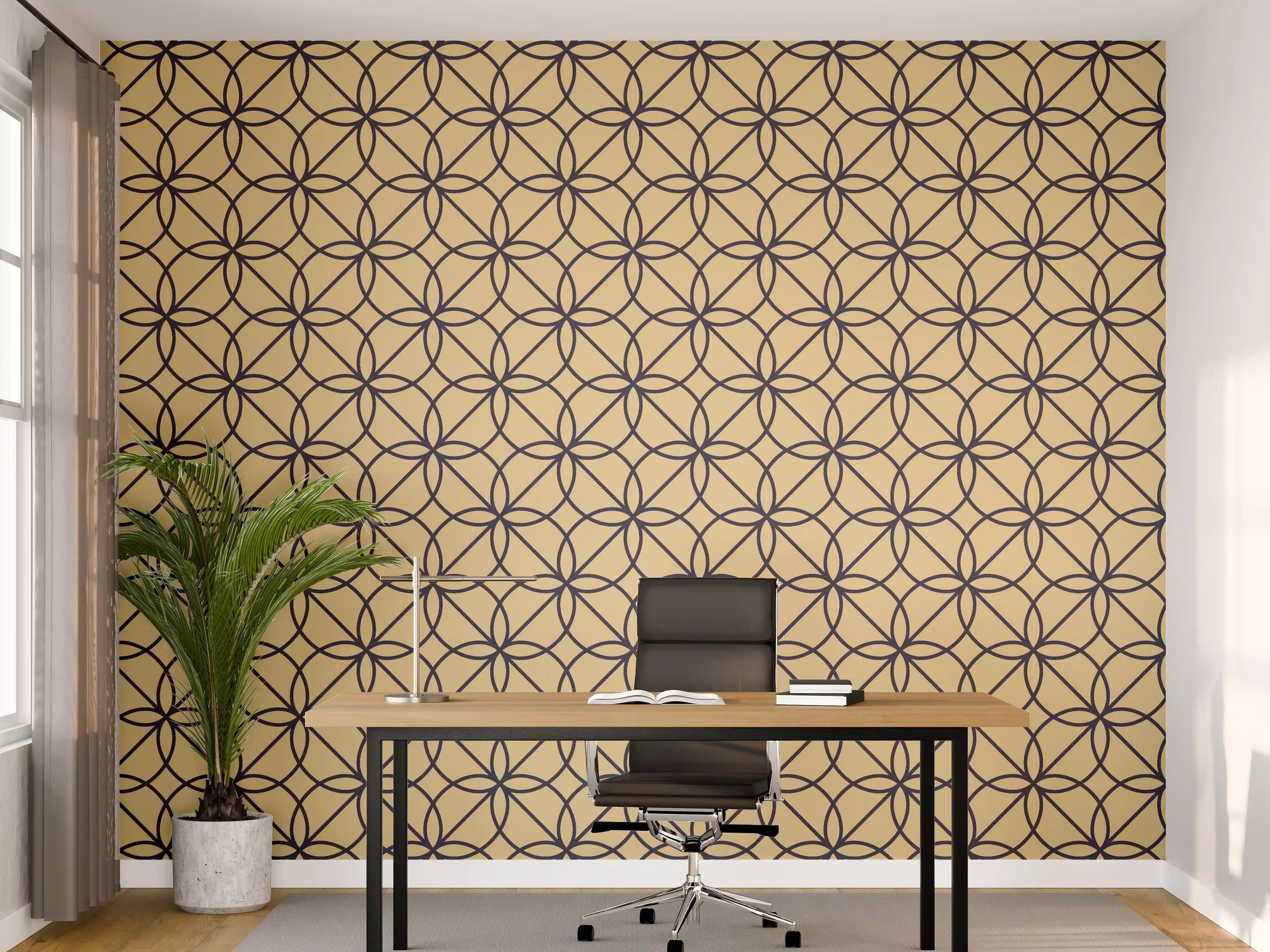 Büro Wandgestaltung - Sommerliches Haus mit Palmen und Grüntönen