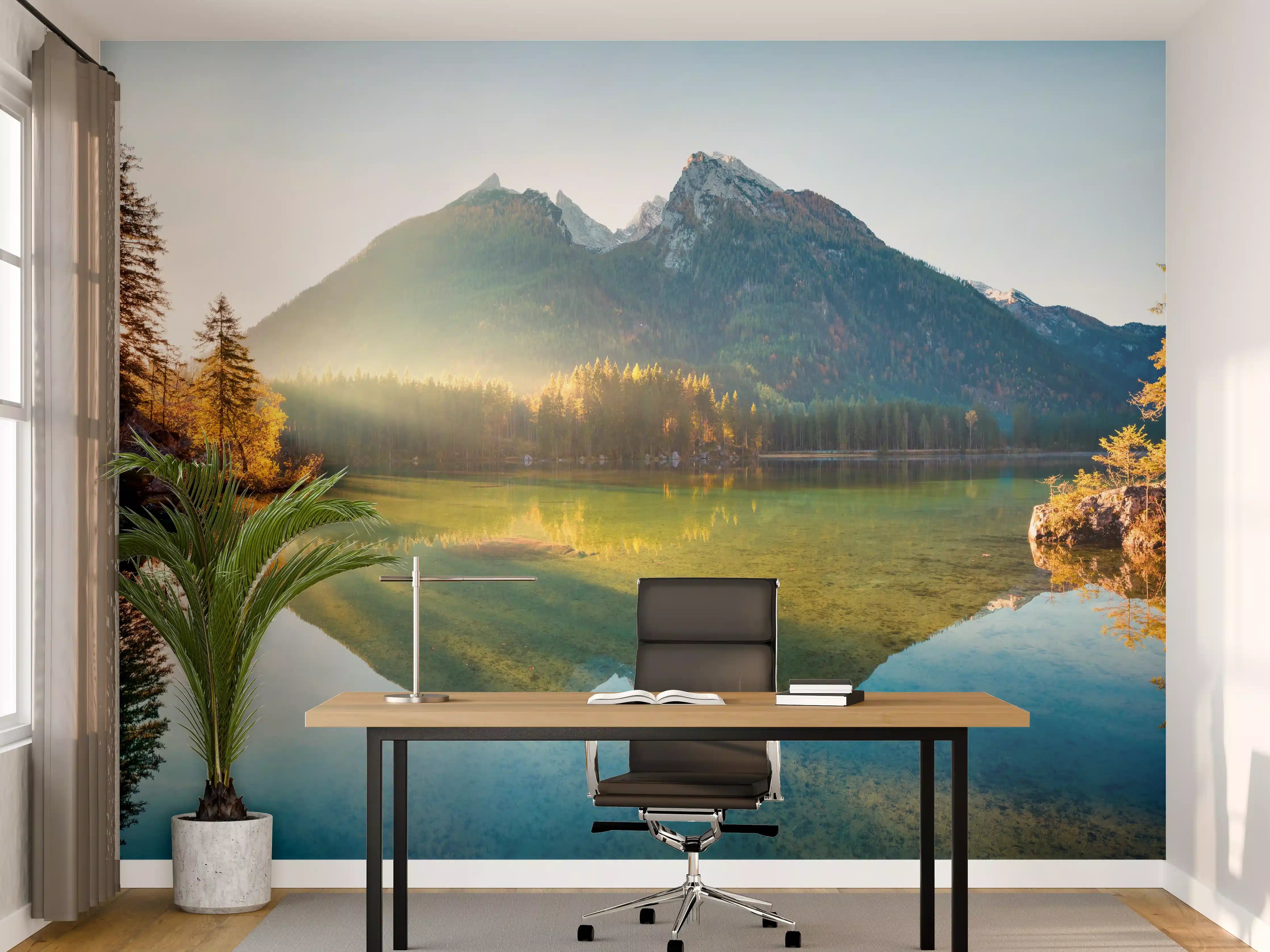 Büro Wandgestaltung - Sonnenaufgang am Hintersee