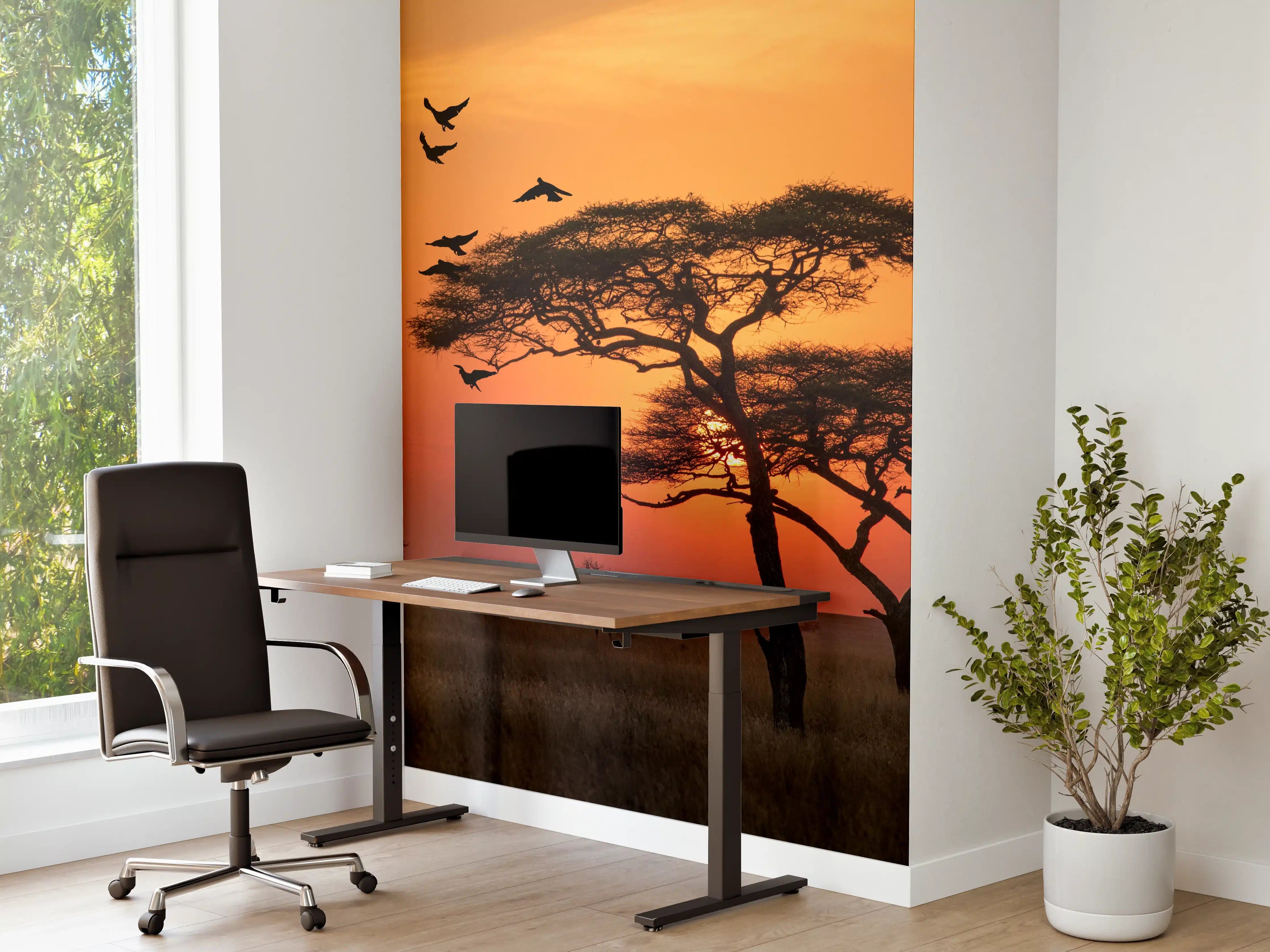 Büro Wandgestaltung - Sonnenaufgang im Serengeti-Naturpark