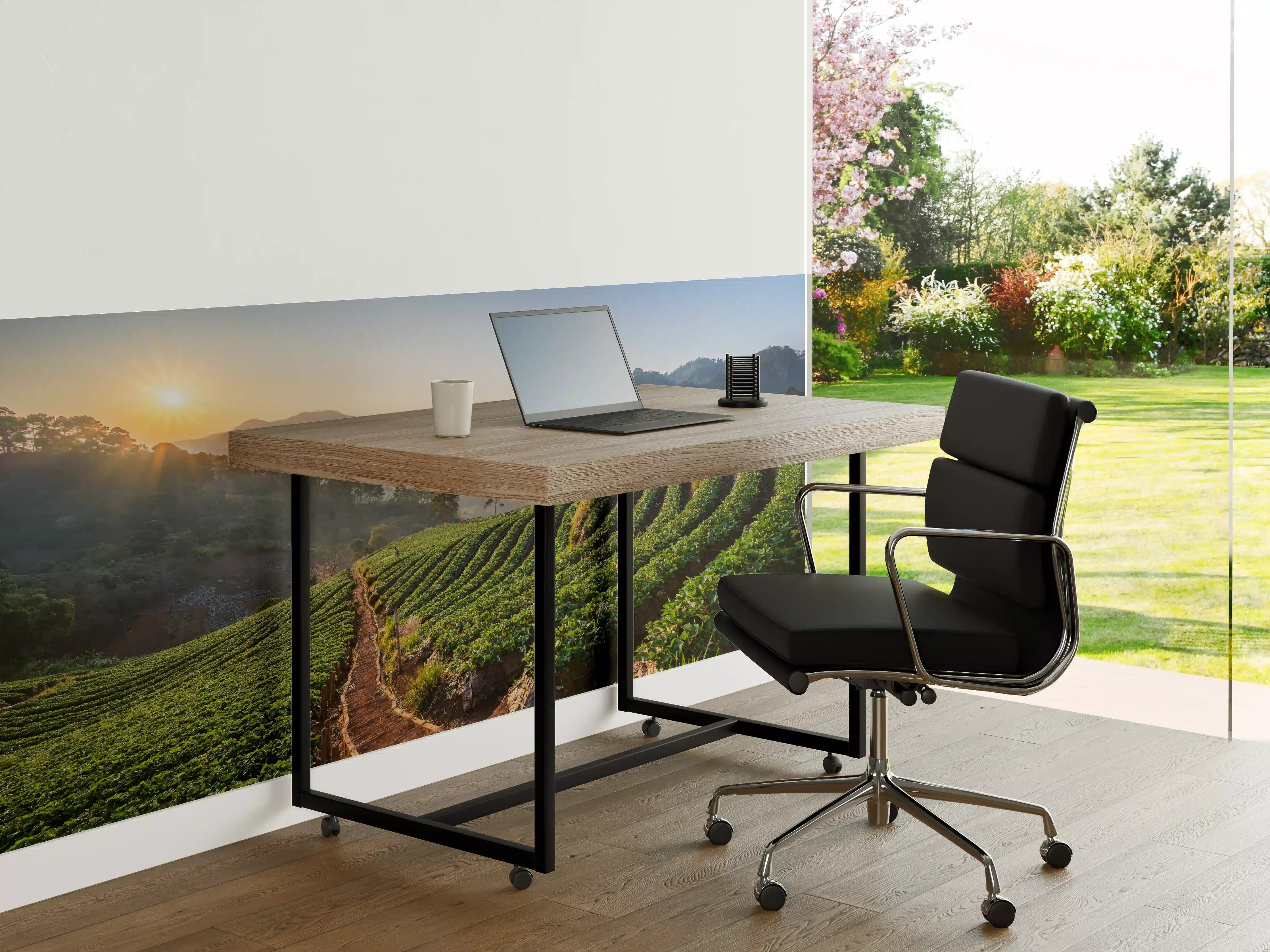 Büro Wandgestaltung - Sonnenaufgang über grünen Teeplantagen
