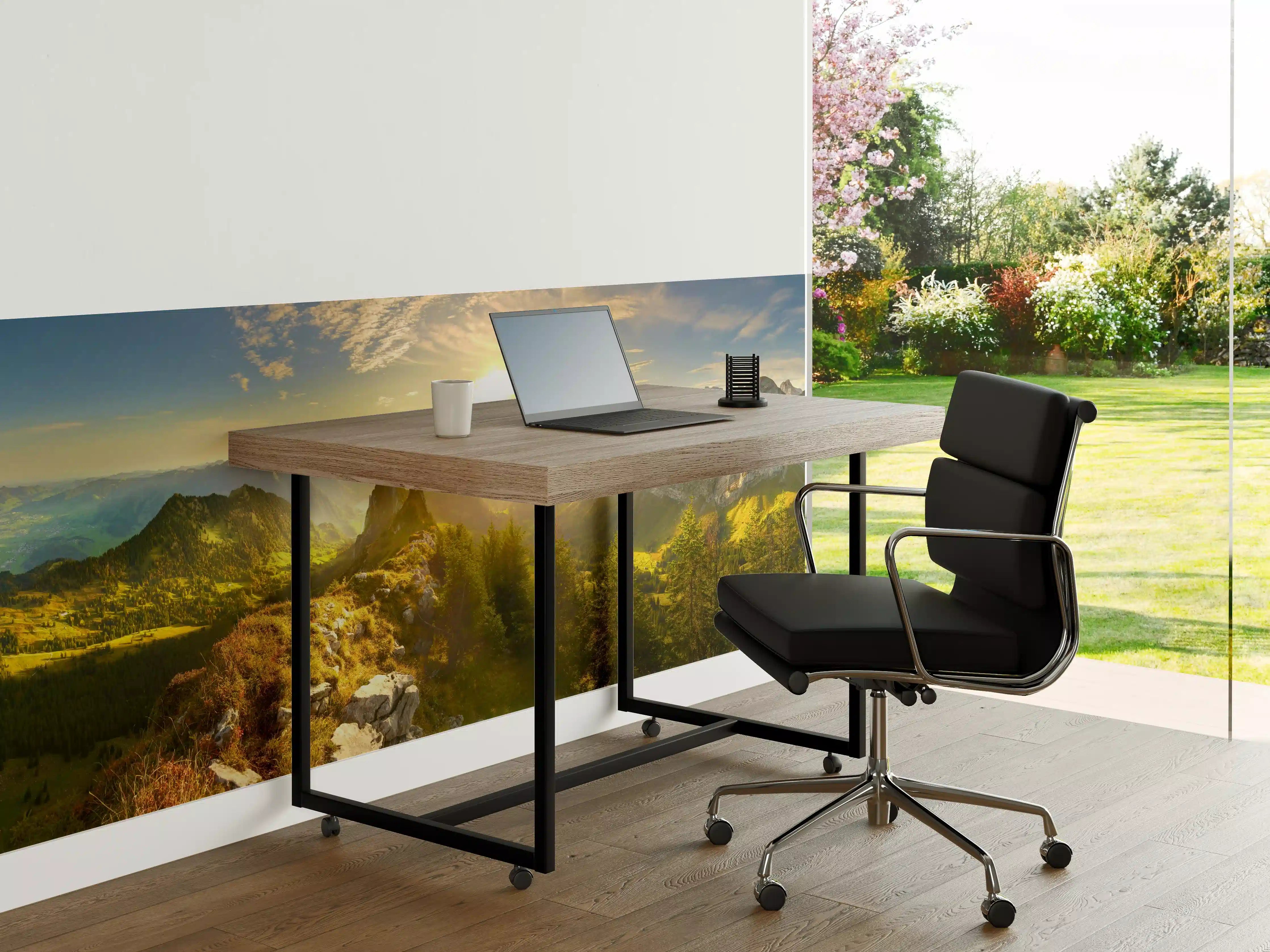 Büro Wandgestaltung - Sonnenaugang über Schweizer Alpen