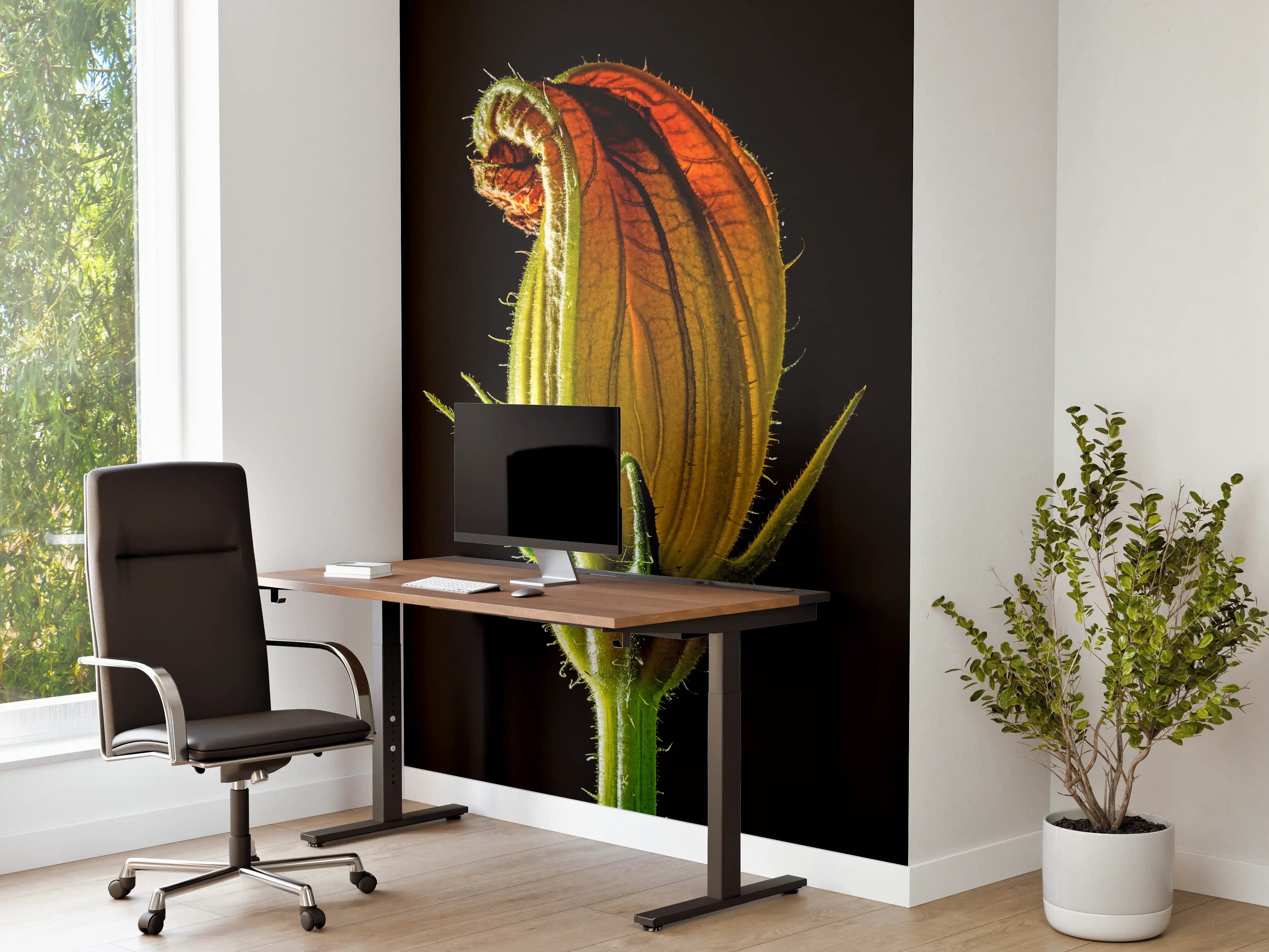 Büro Wandgestaltung - Sonnenblume in Nahaufnahme