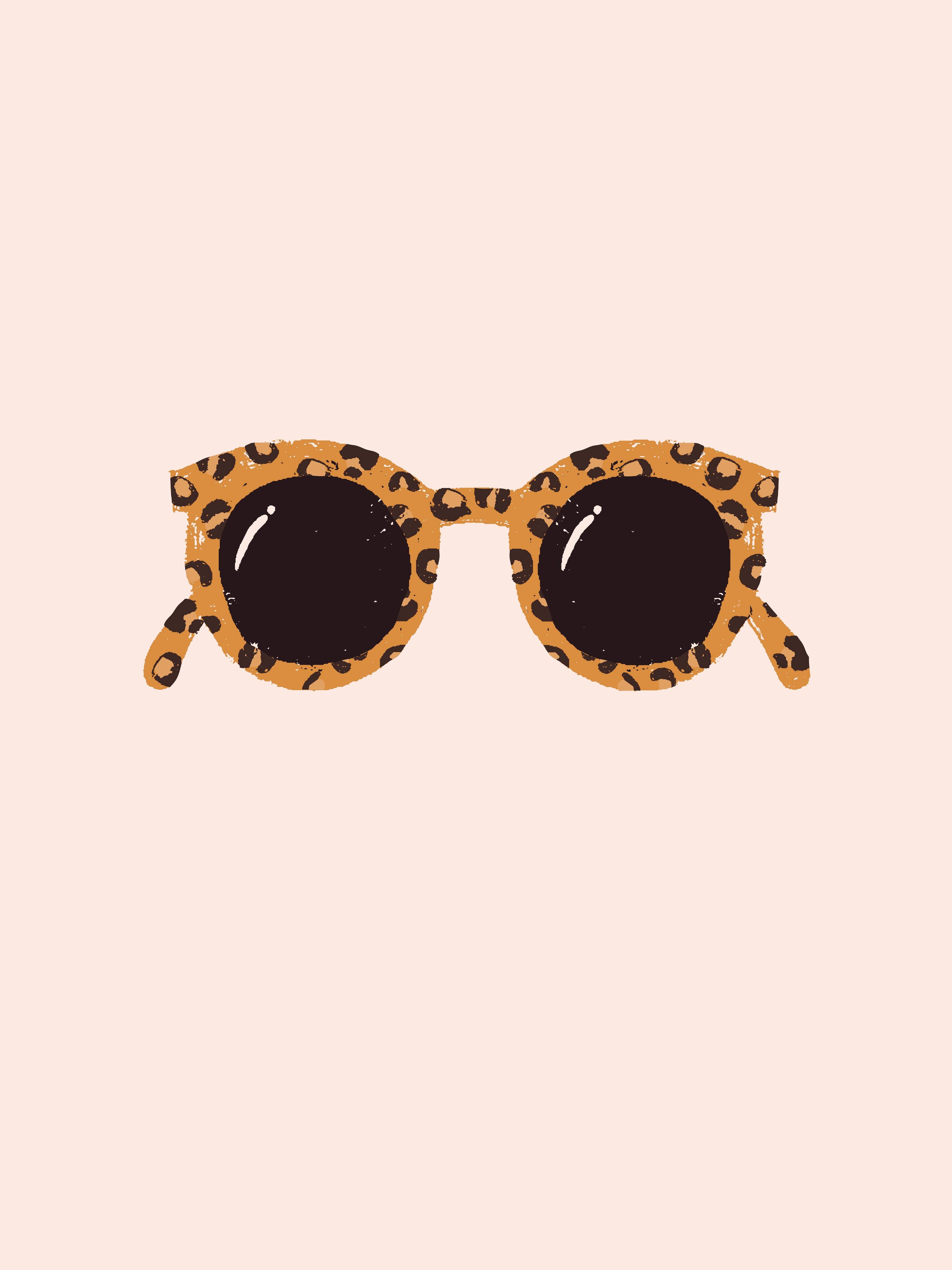 Büro Wandgestaltung-Sonnenbrille - Leopardenmuster