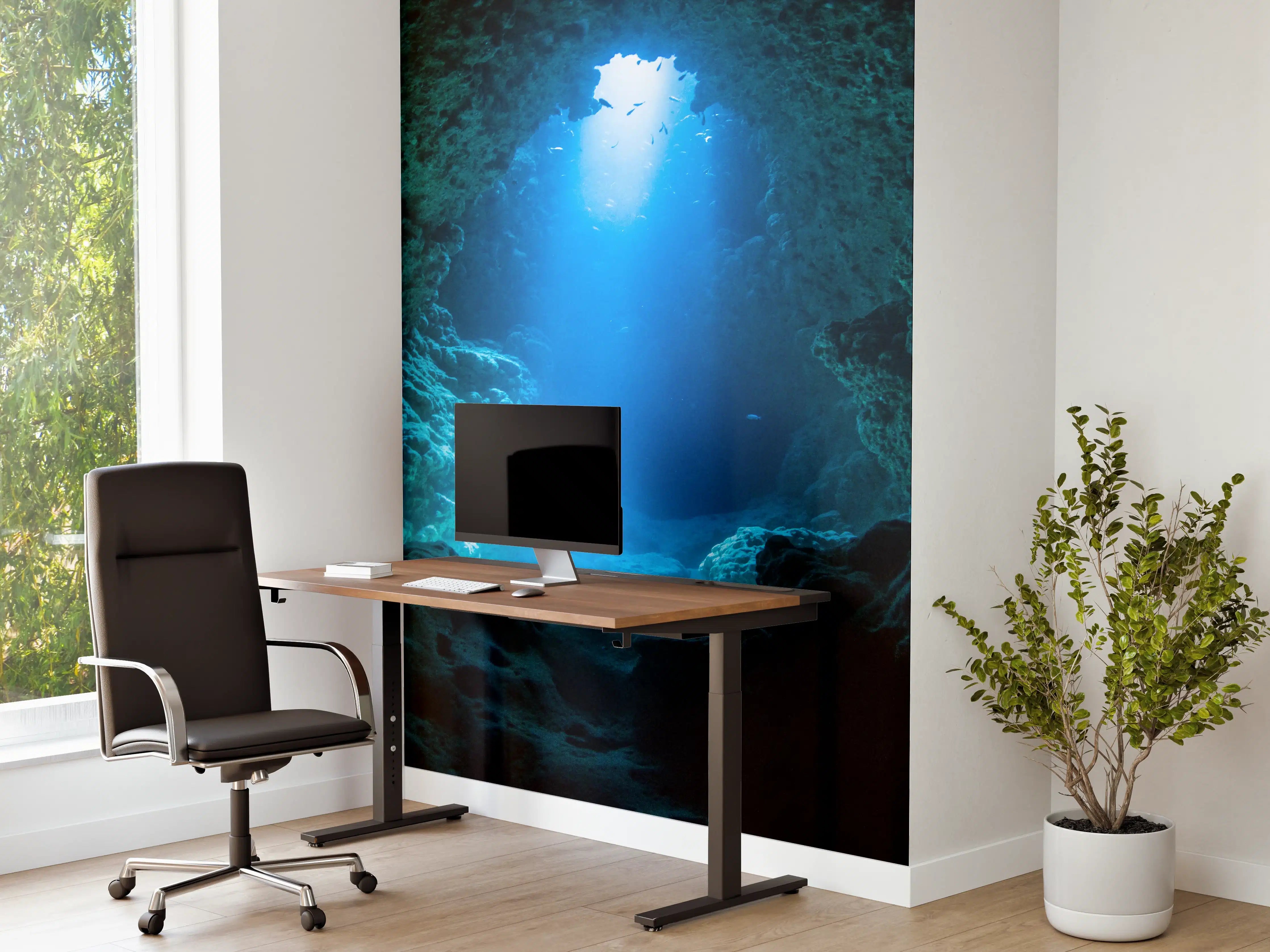 Büro Wandgestaltung - Sonnenstrahl in die Unterwasserhöhle