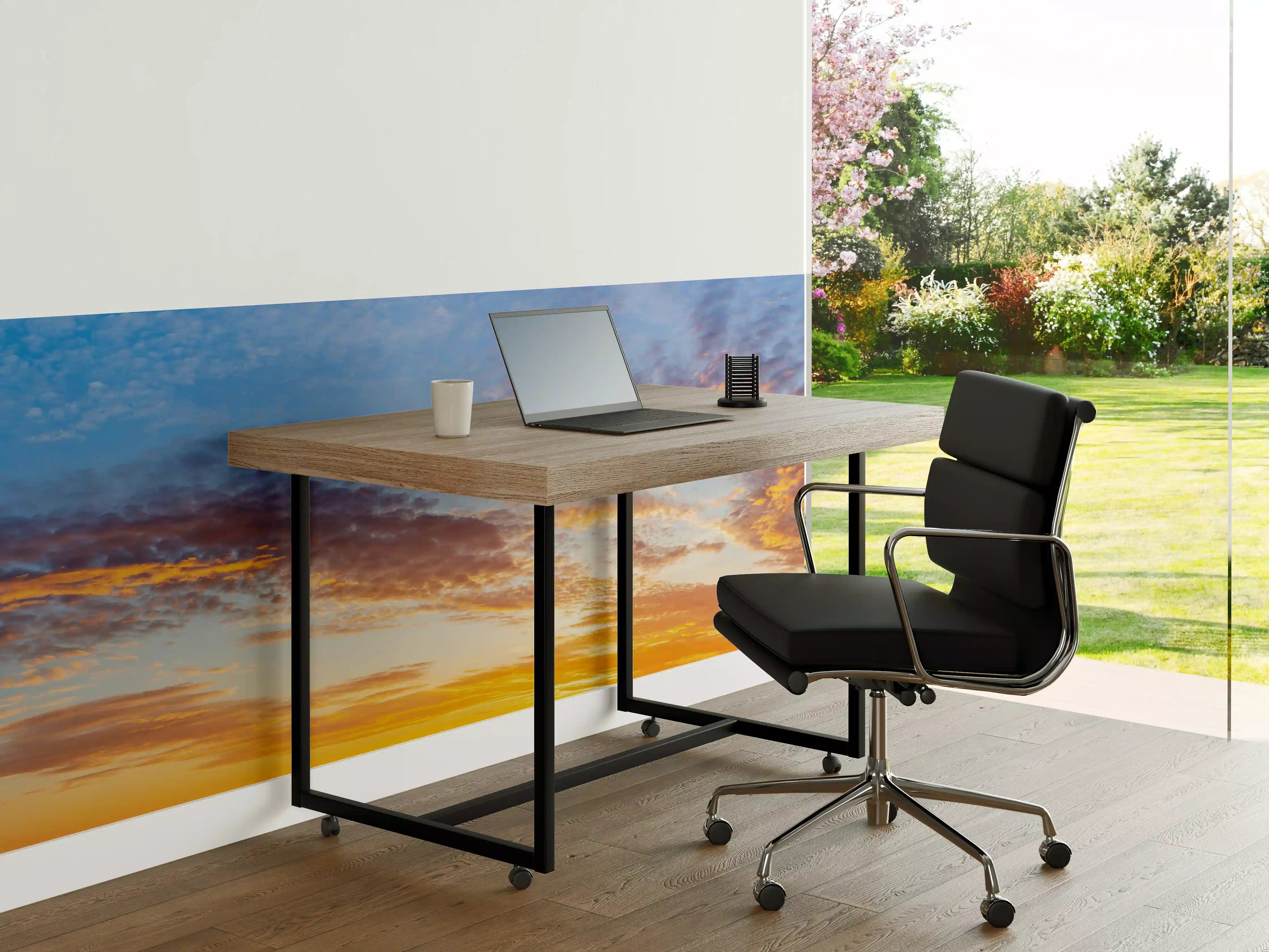 Büro Wandgestaltung - Sonnenuntergang Panorama Blau-Orange