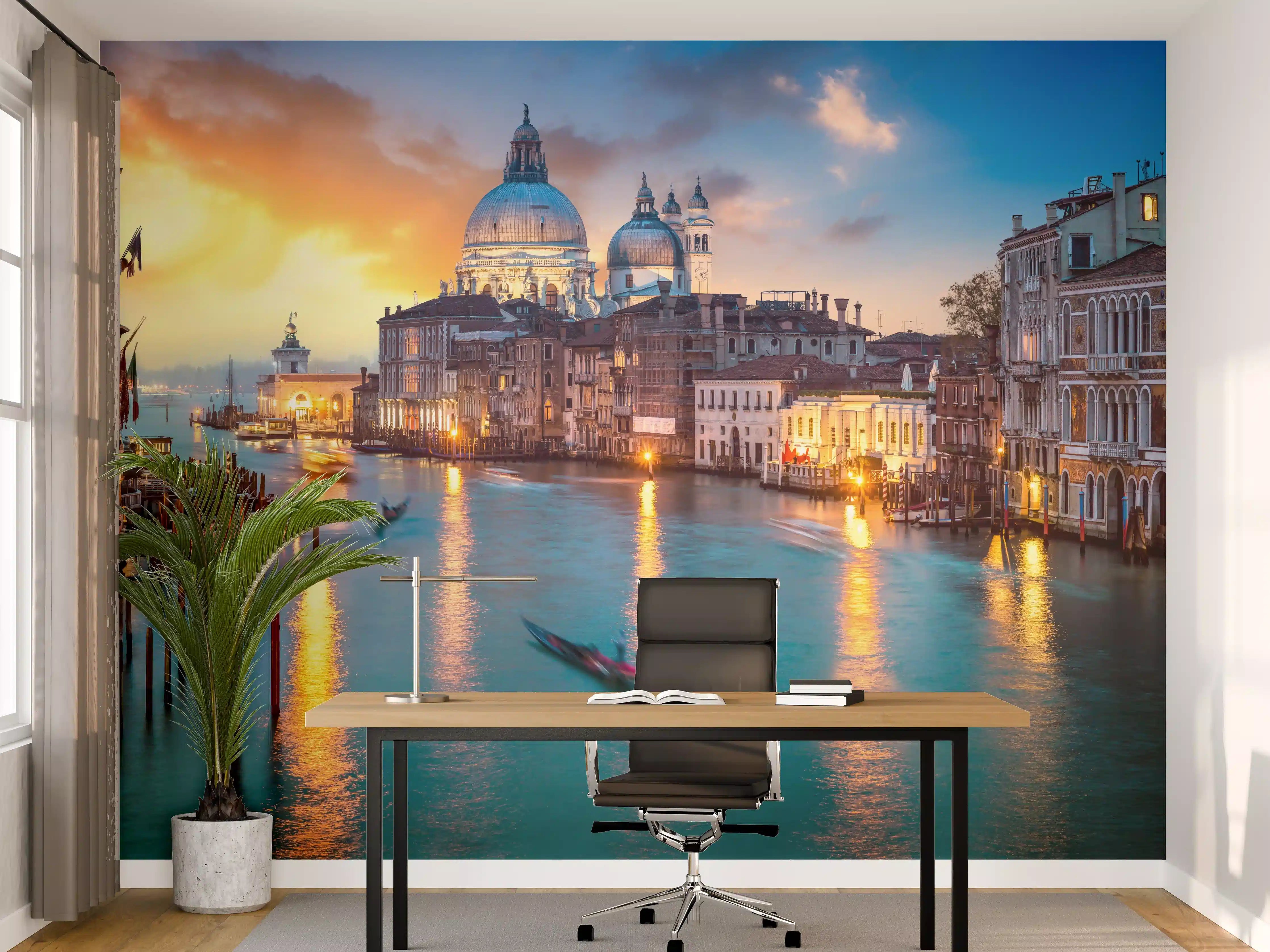 Büro Wandgestaltung - Sonnenuntergang am Canal Grande - Venedig