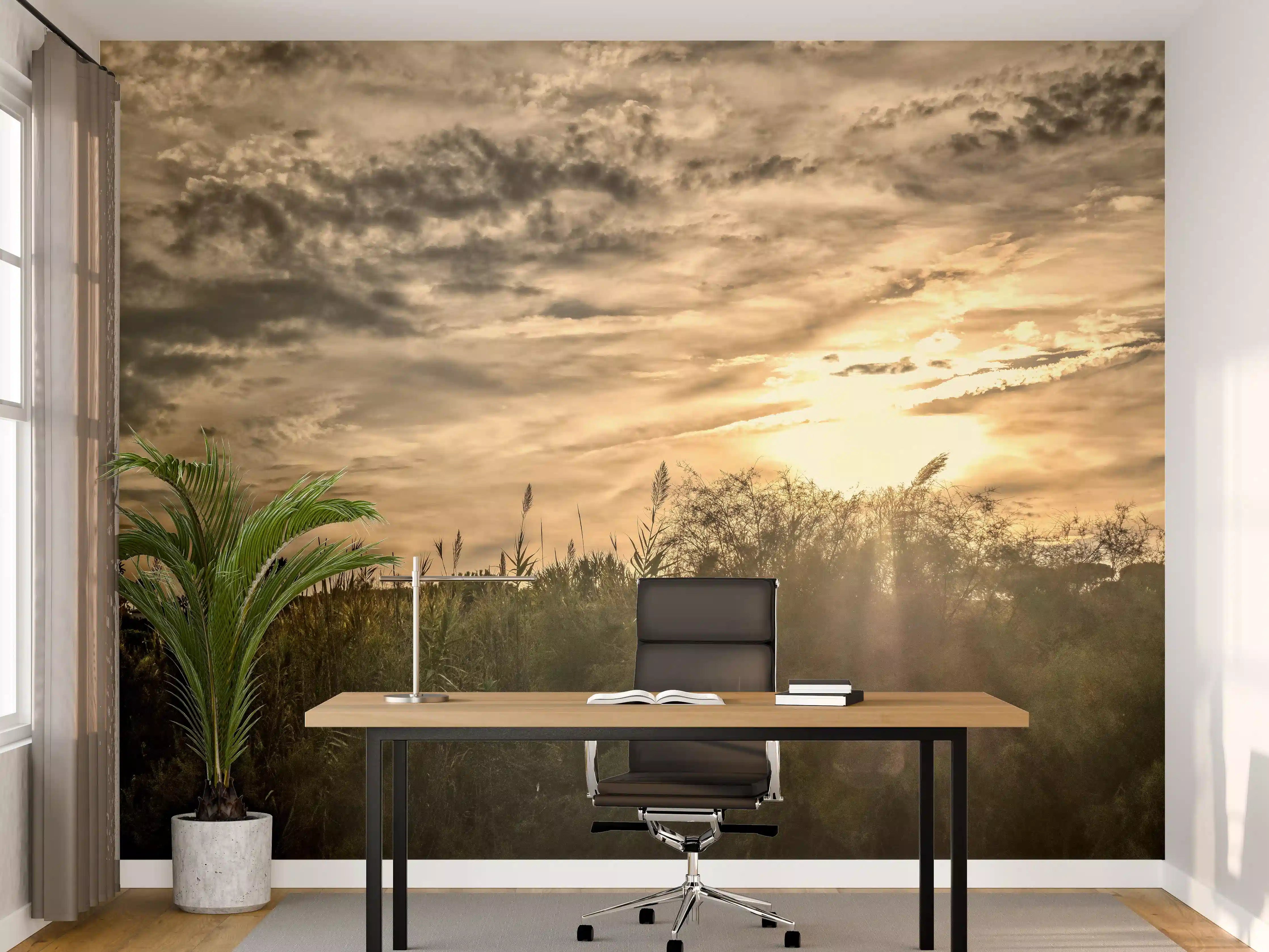Büro Wandgestaltung - Sonnenuntergang am Pampelonne in Saint Tropez