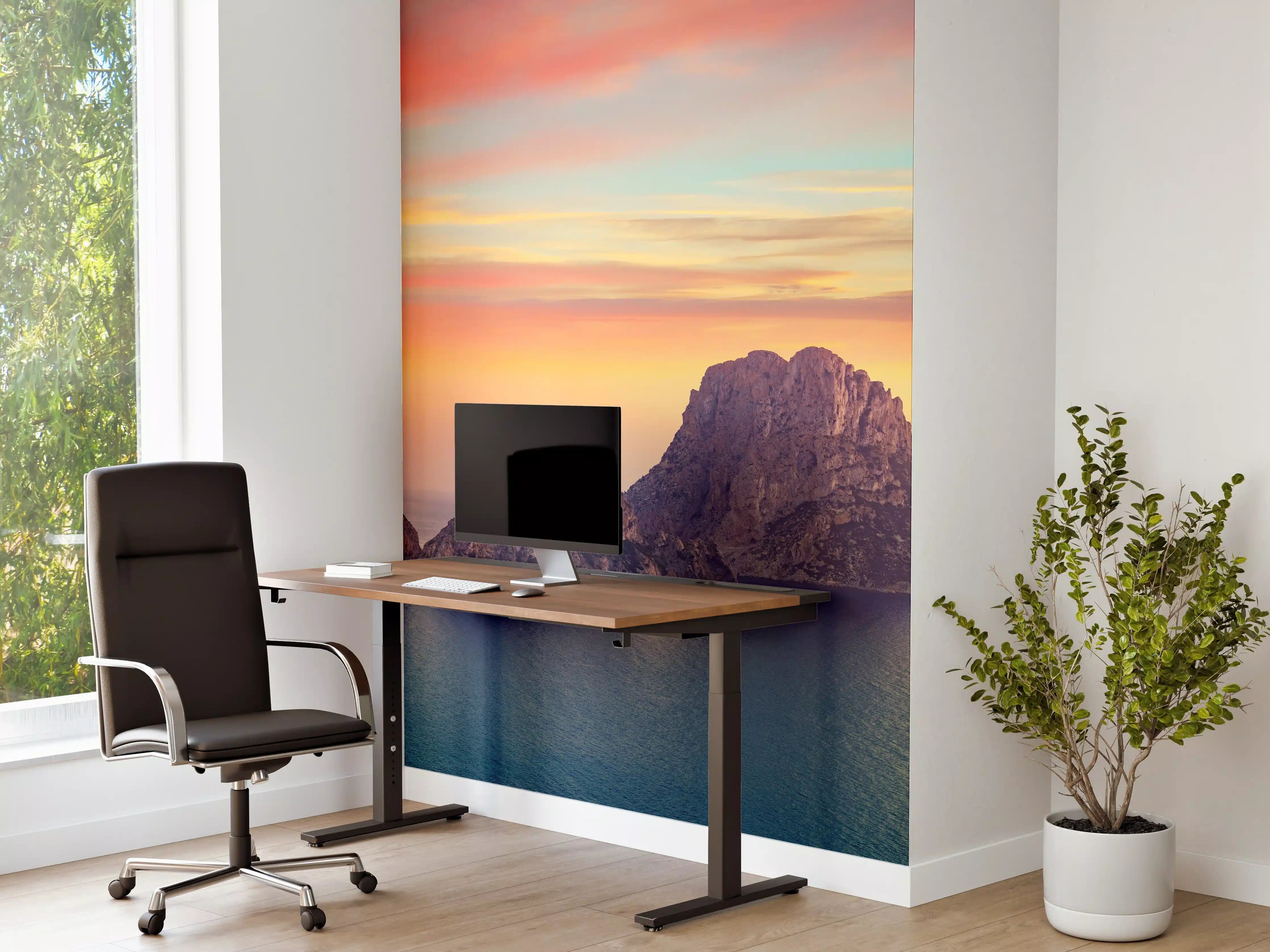Büro Wandgestaltung - Sonnenuntergang auf der Insel Es Vedra auf den Balearen