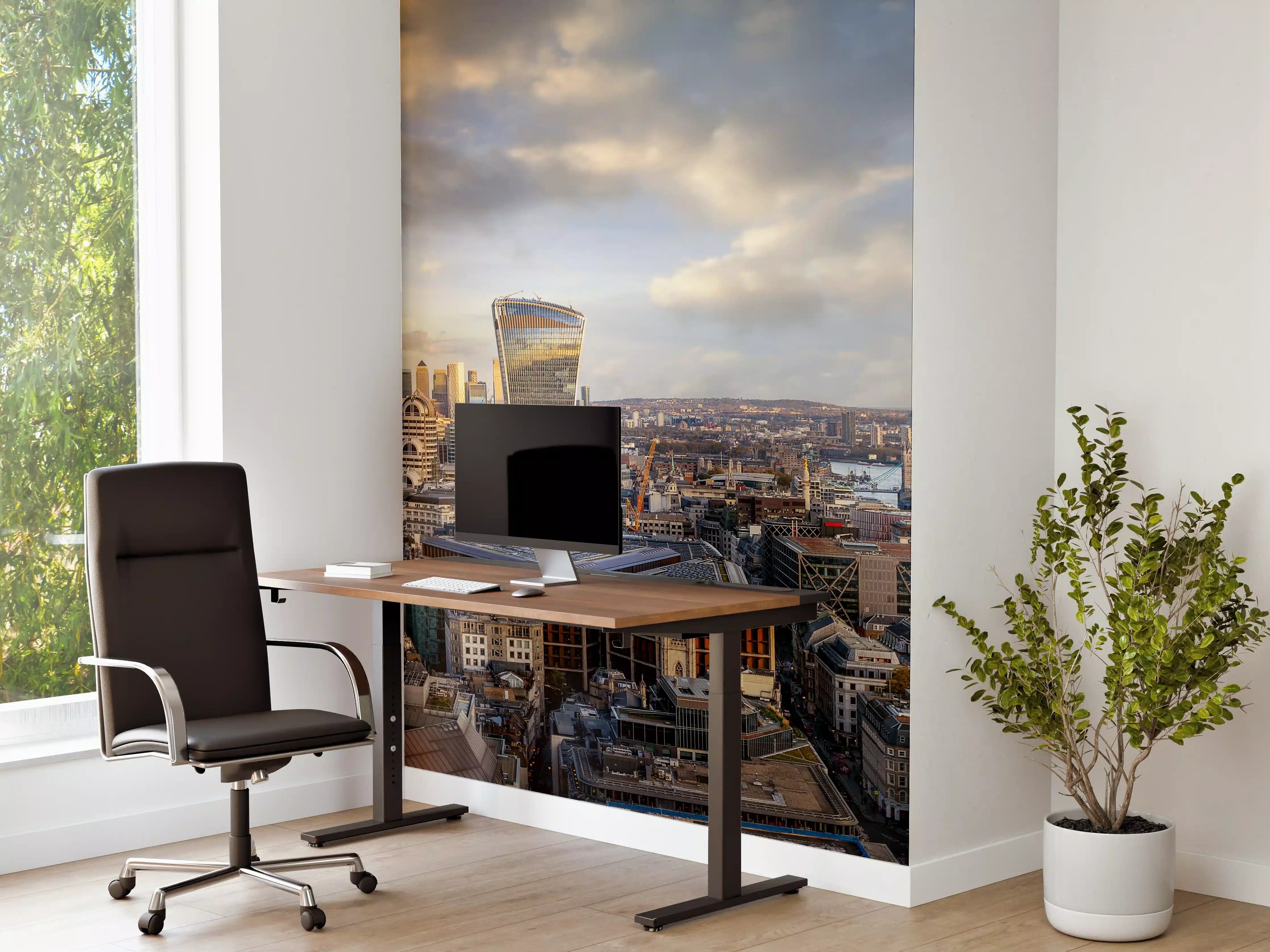 Büro Wandgestaltung - Sonnenuntergang hinter Londoner Skyline