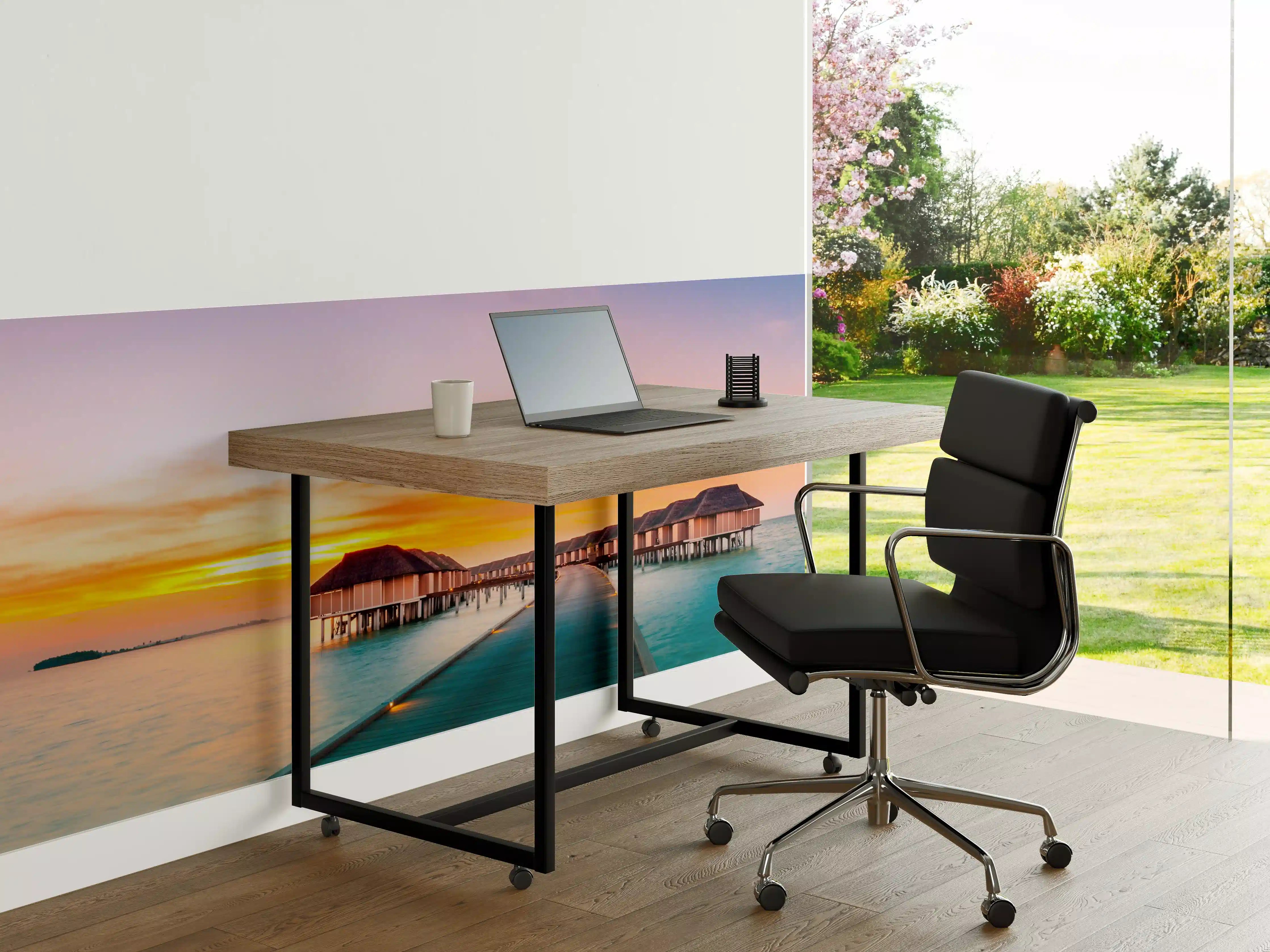 Büro Wandgestaltung - Sonnenuntergang über dem Meer mit Pier