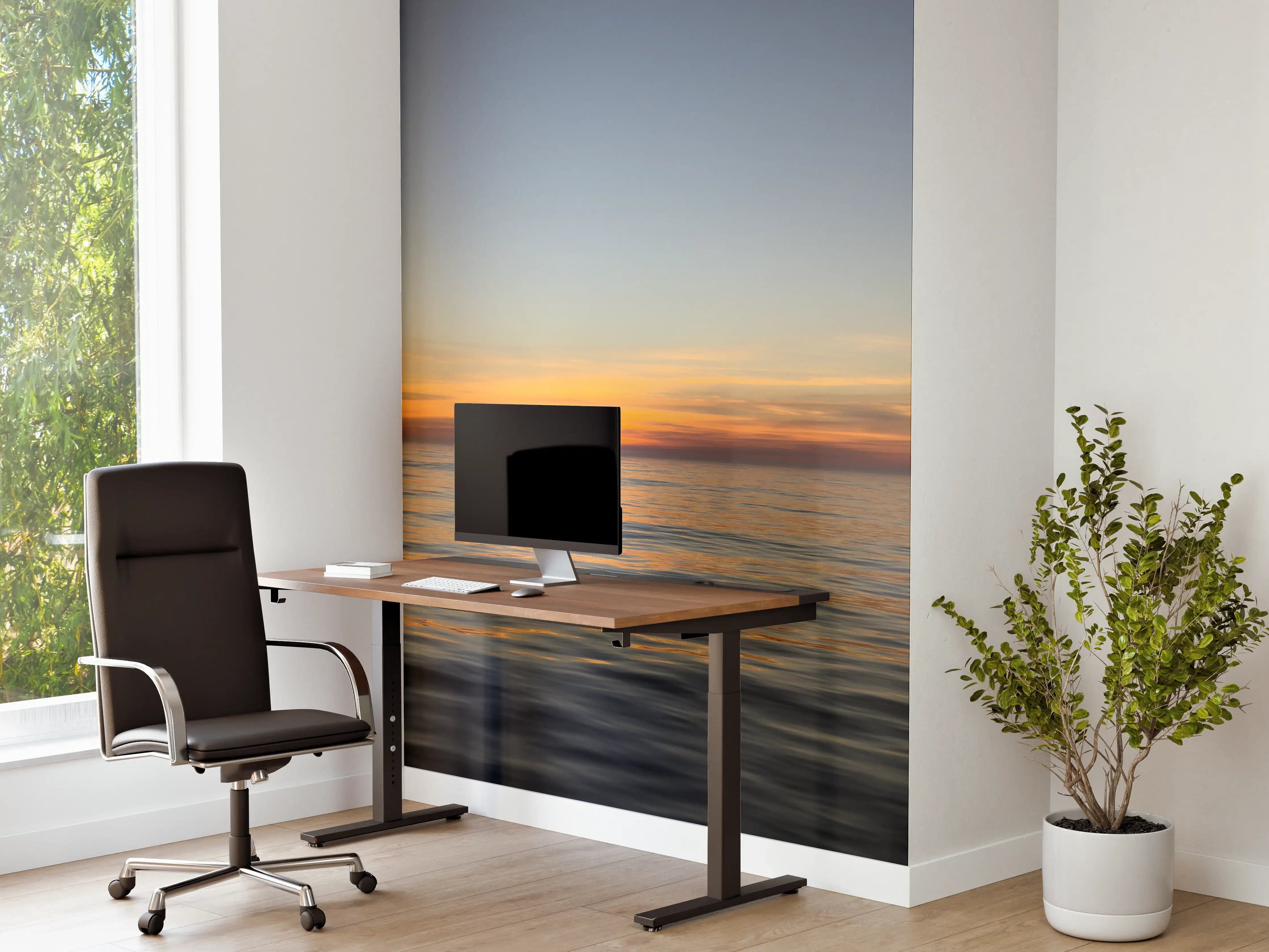 Büro Wandgestaltung - Sonnenuntergang über ruhigem Meer