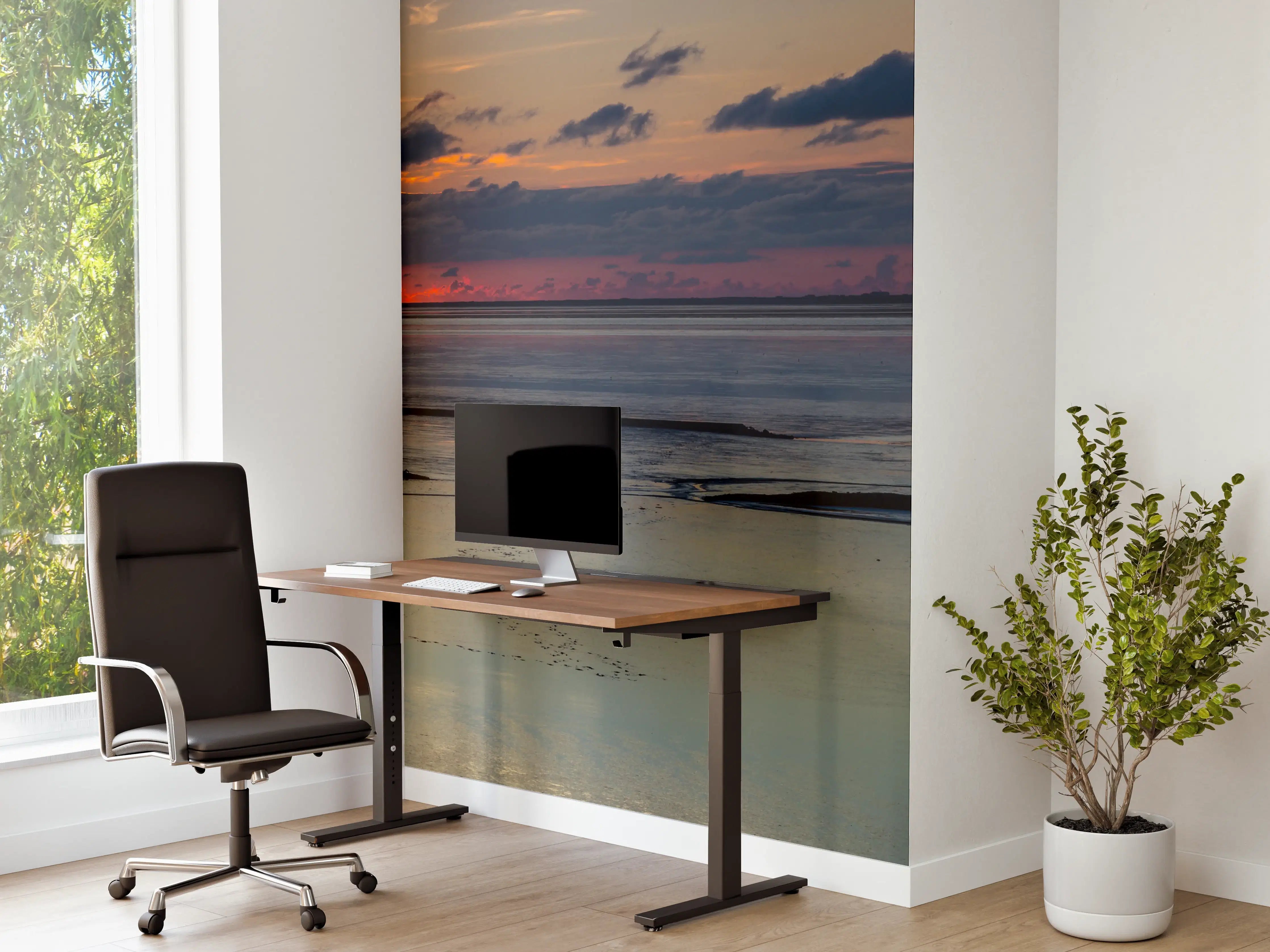 Büro Wandgestaltung - Sonnenuntergang über ruhigem Wasser