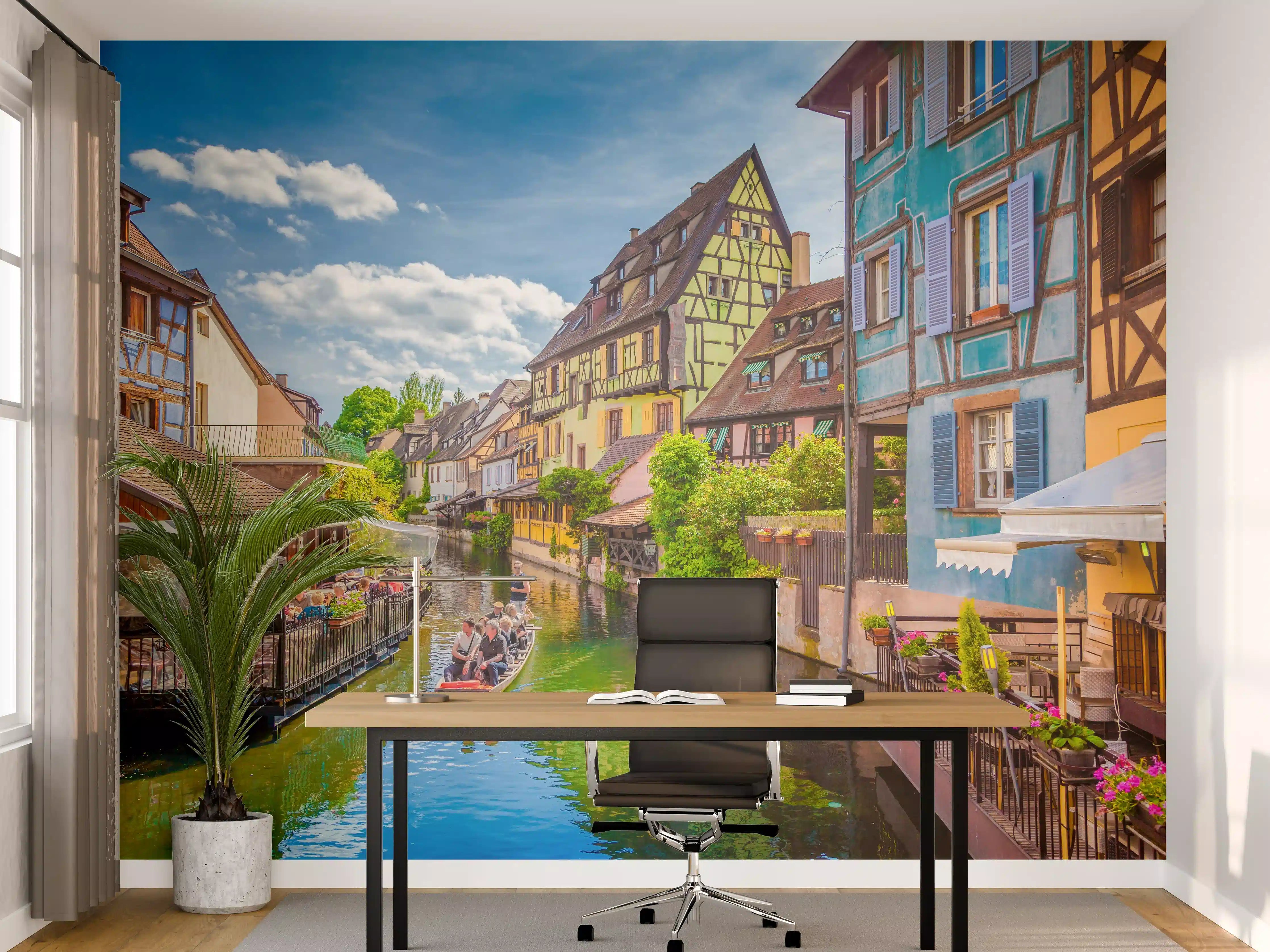 Büro Wandgestaltung - Sonnige Bootstour Colmar
