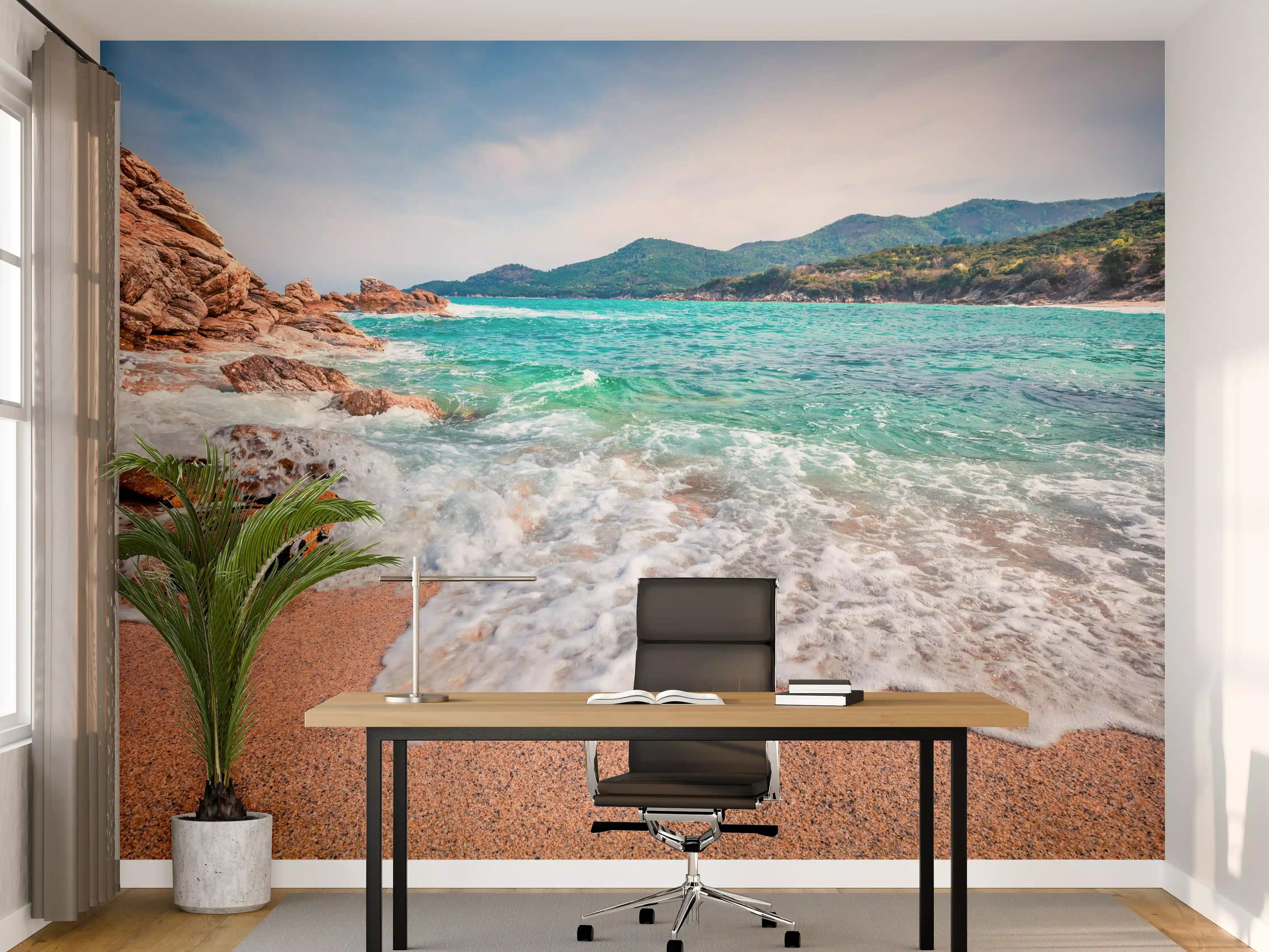 Büro Wandgestaltung - Sonnige Meereslandschaft in der Ägäis