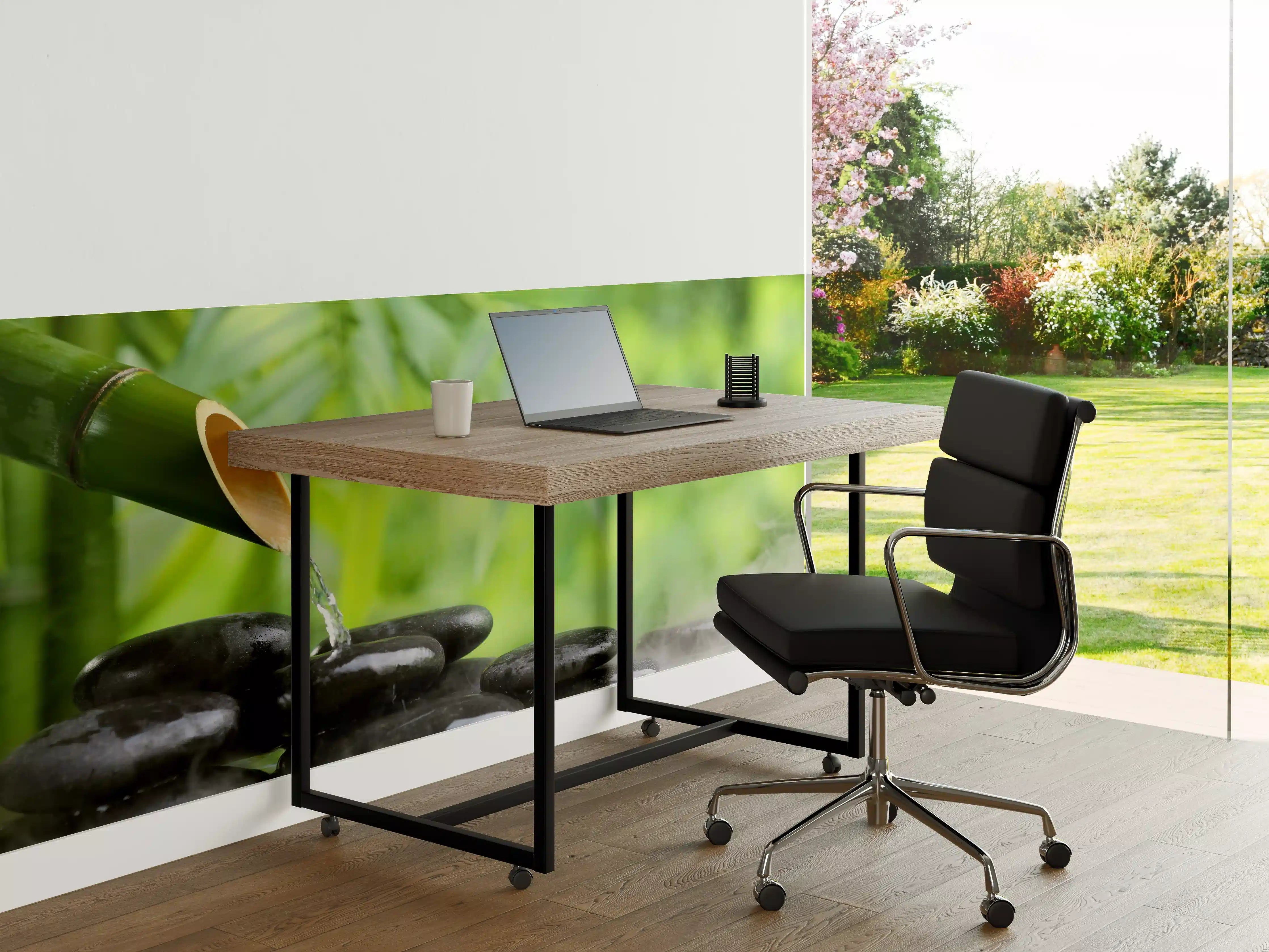 Büro Wandgestaltung - Spa-Stillleben mit Bambusbrunnen