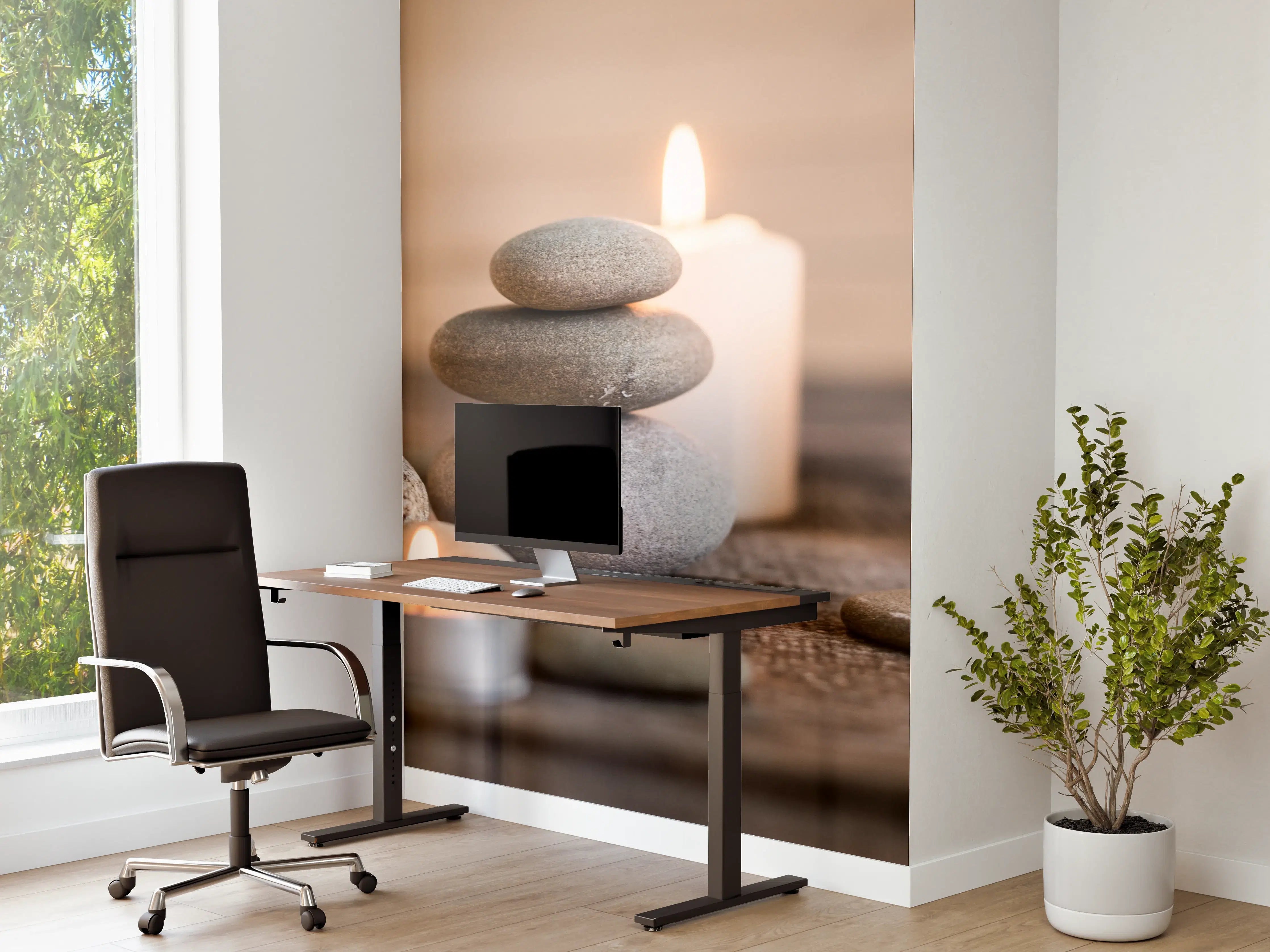 Büro Wandgestaltung - Spa-Stillleben mit Kerzen 