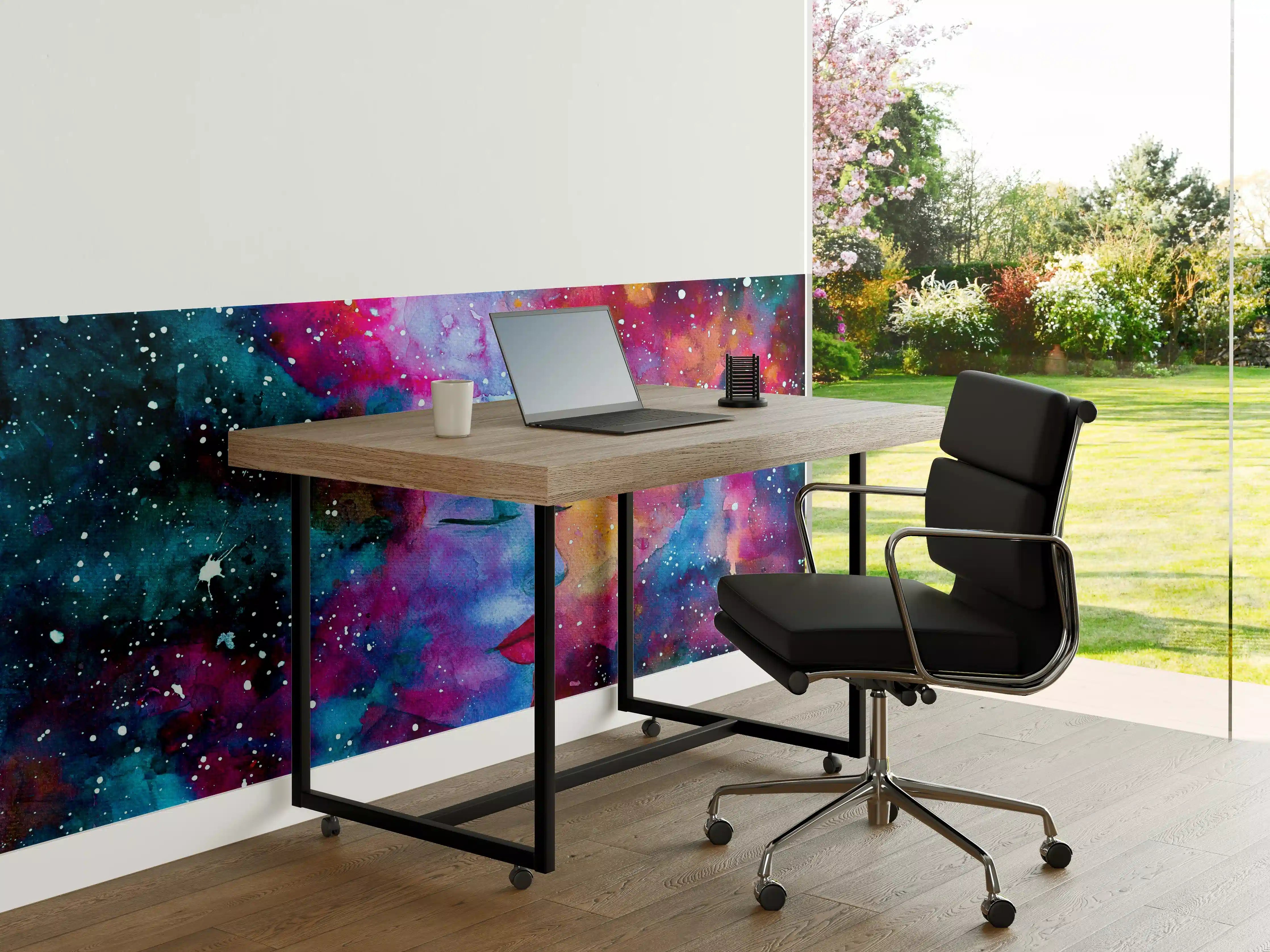 Büro Wandgestaltung - Spirituelle Frau Weltraumnebel