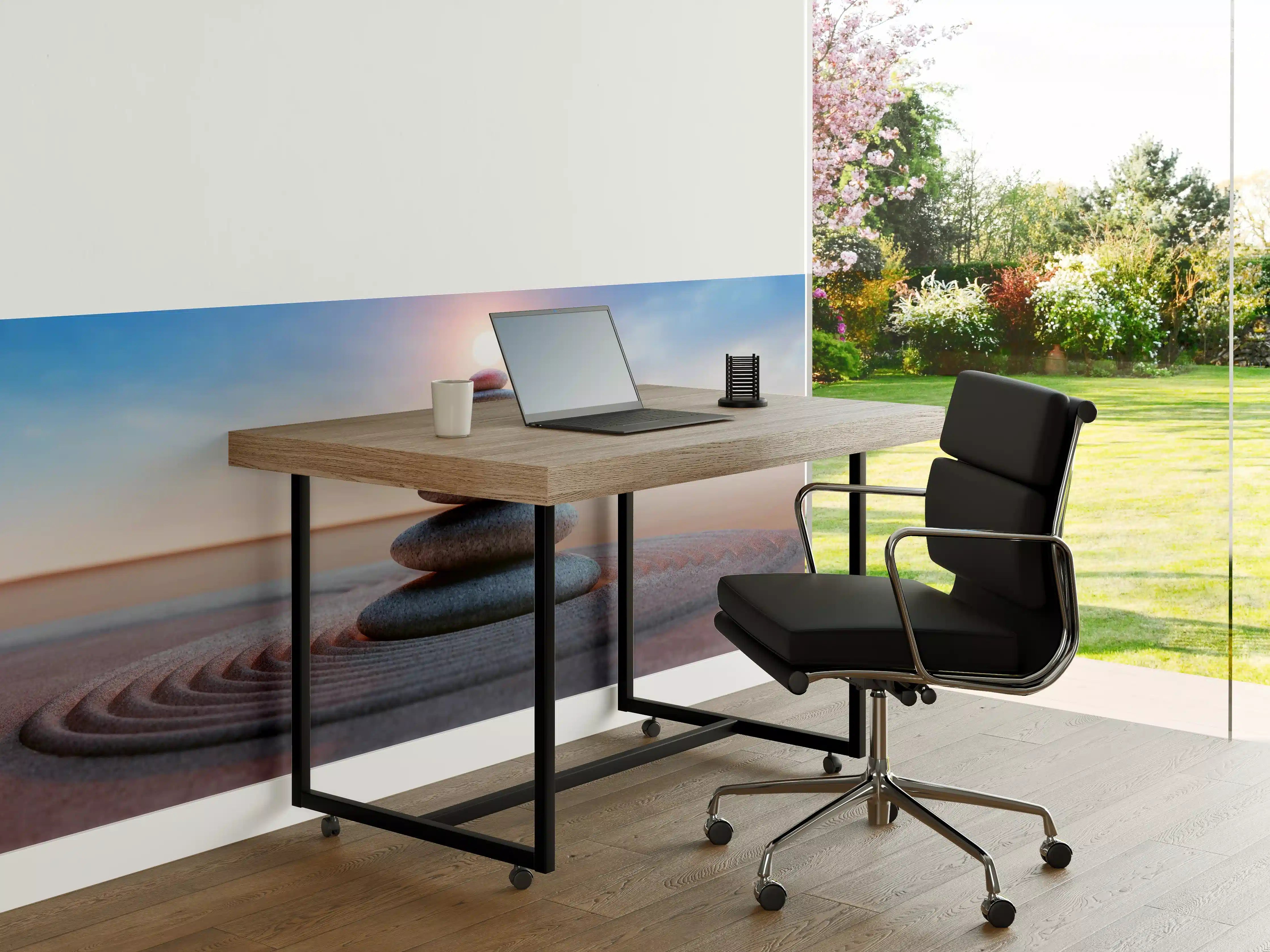 Büro Wandgestaltung - Spiritueller Steinturm mit Sonne