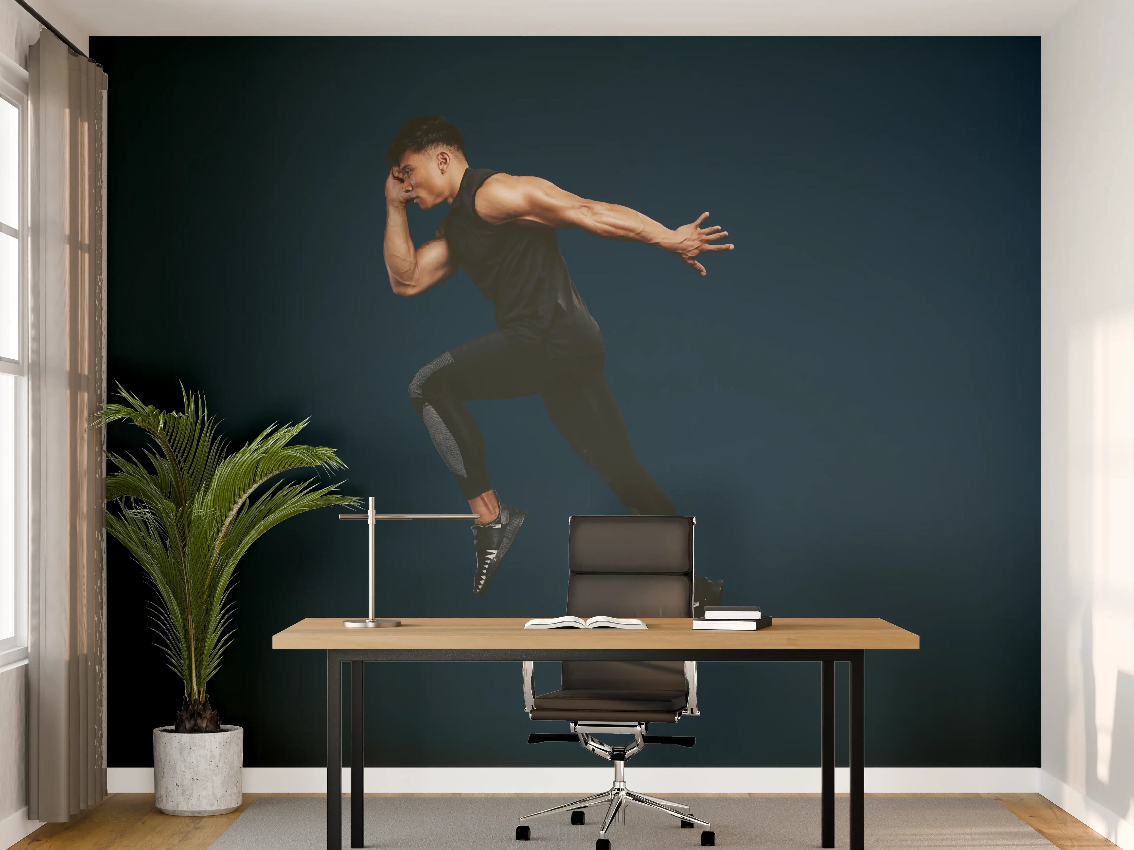 Büro Wandgestaltung - Sportler bei einem Sprung