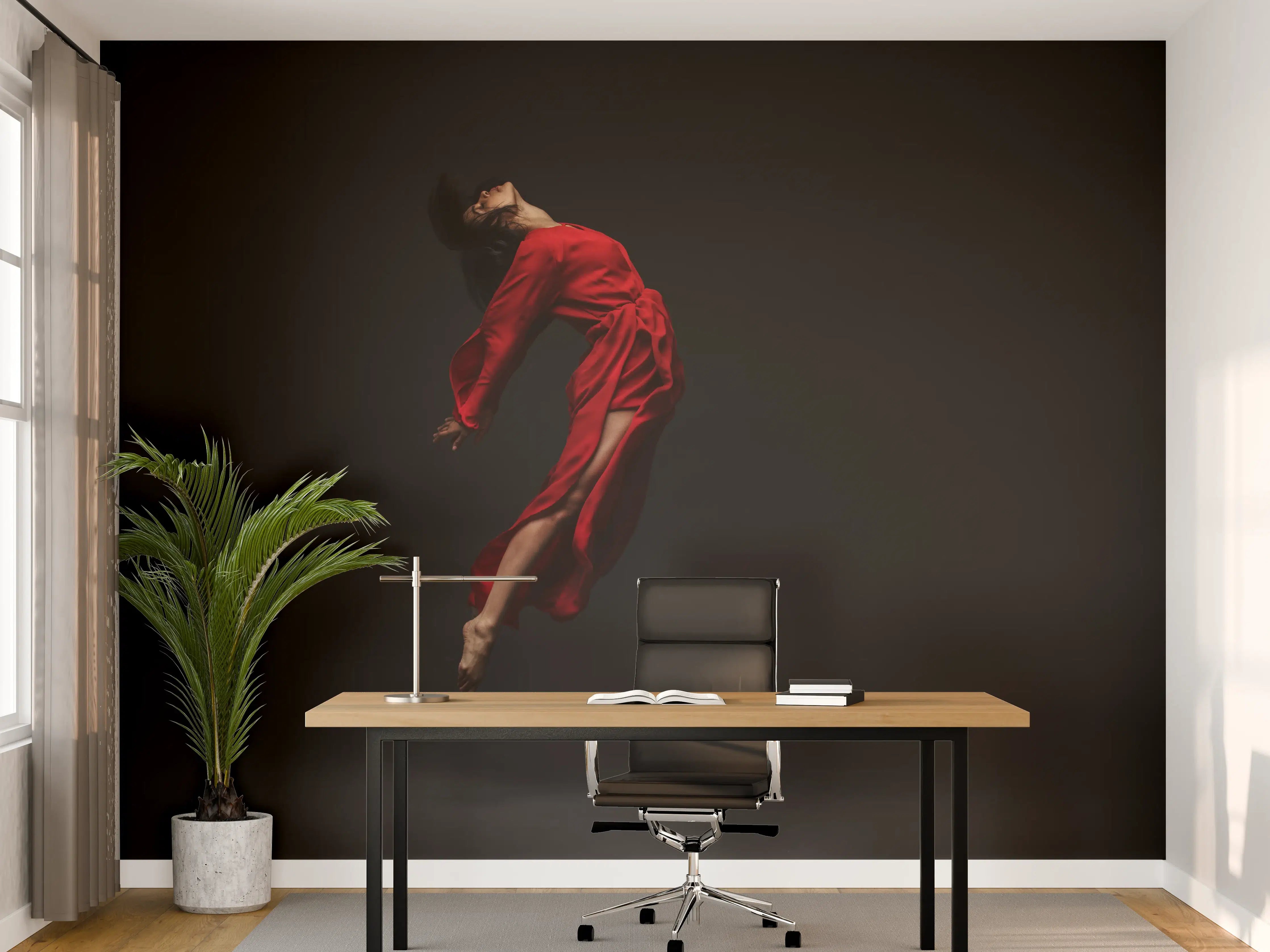 Büro Wandgestaltung - Springende Zeitgenössische Tänzerin 