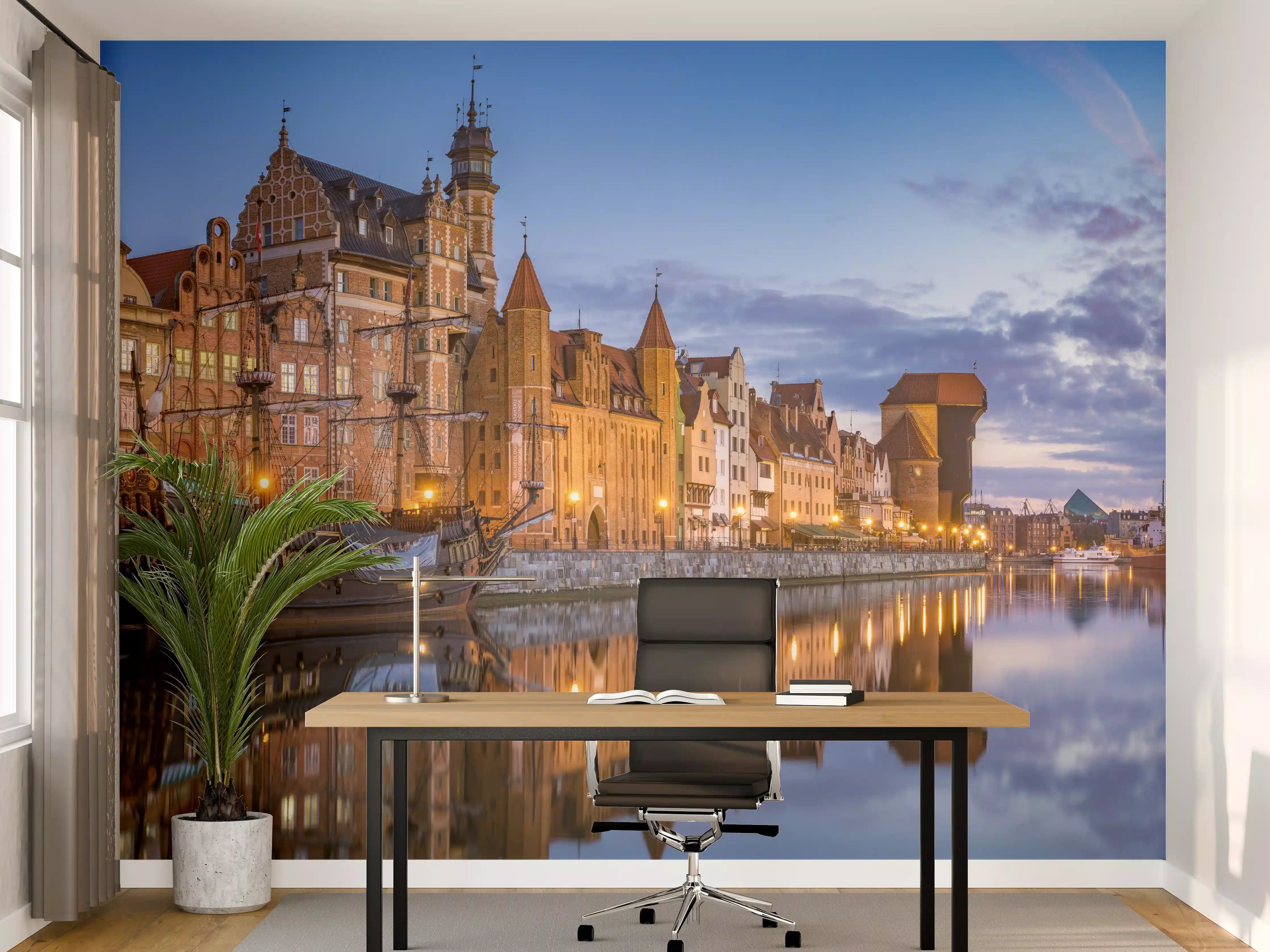 Büro Wandgestaltung - Stadtbild von Gdansk in Polen