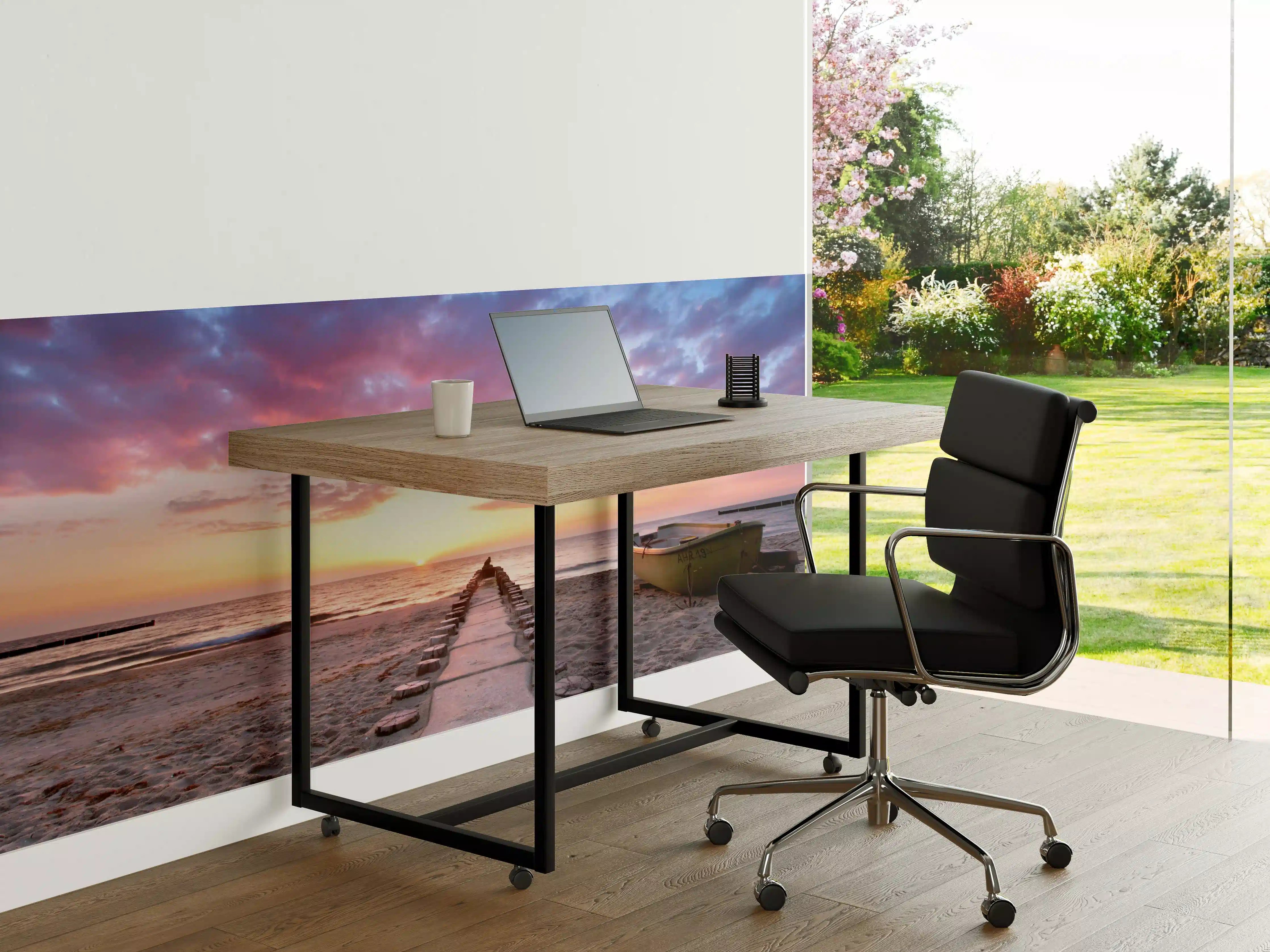 Büro Wandgestaltung - Steg ins Meer bei Abendsonne