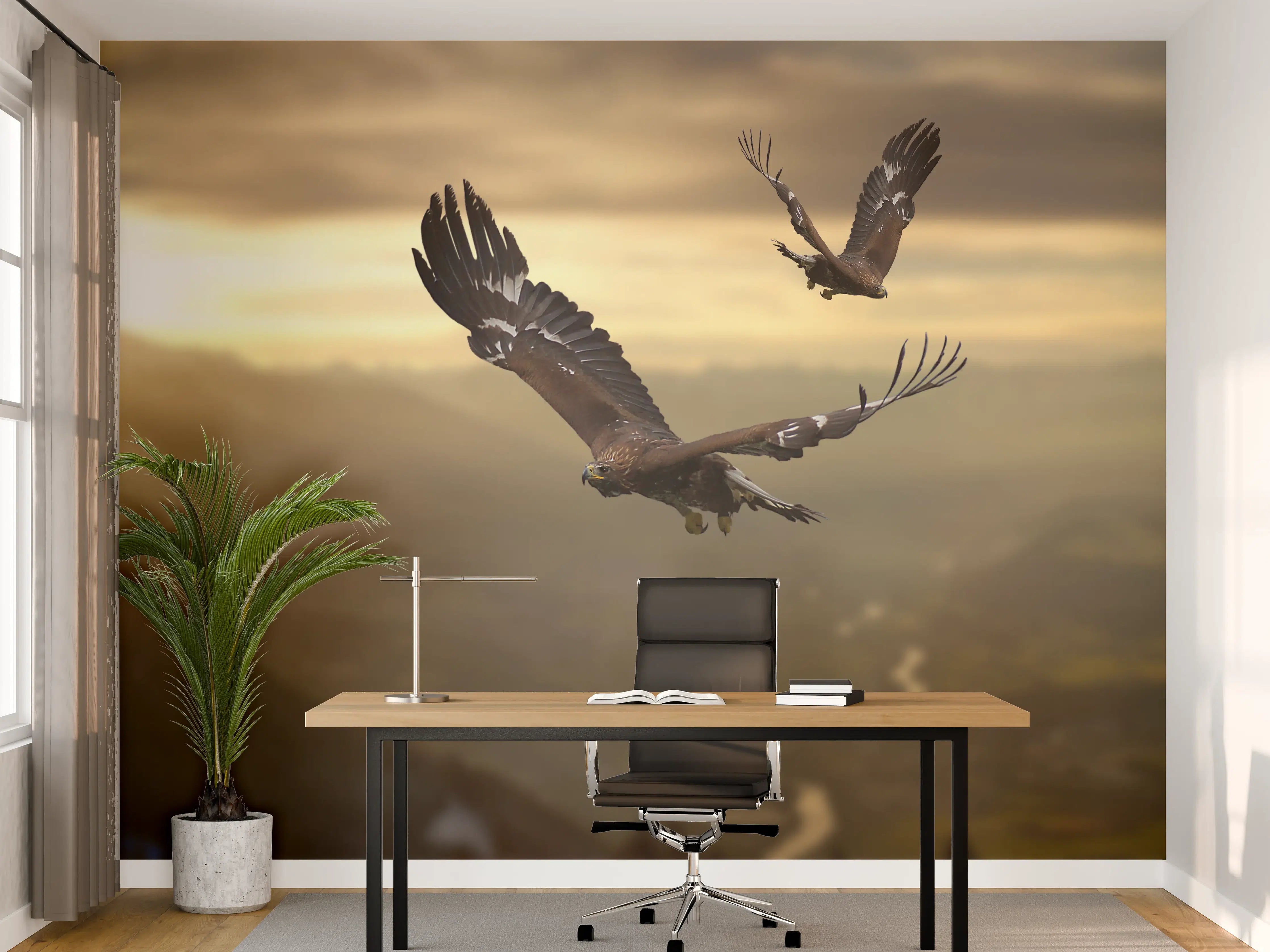 Büro Wandgestaltung - Steinadler an den Alpen