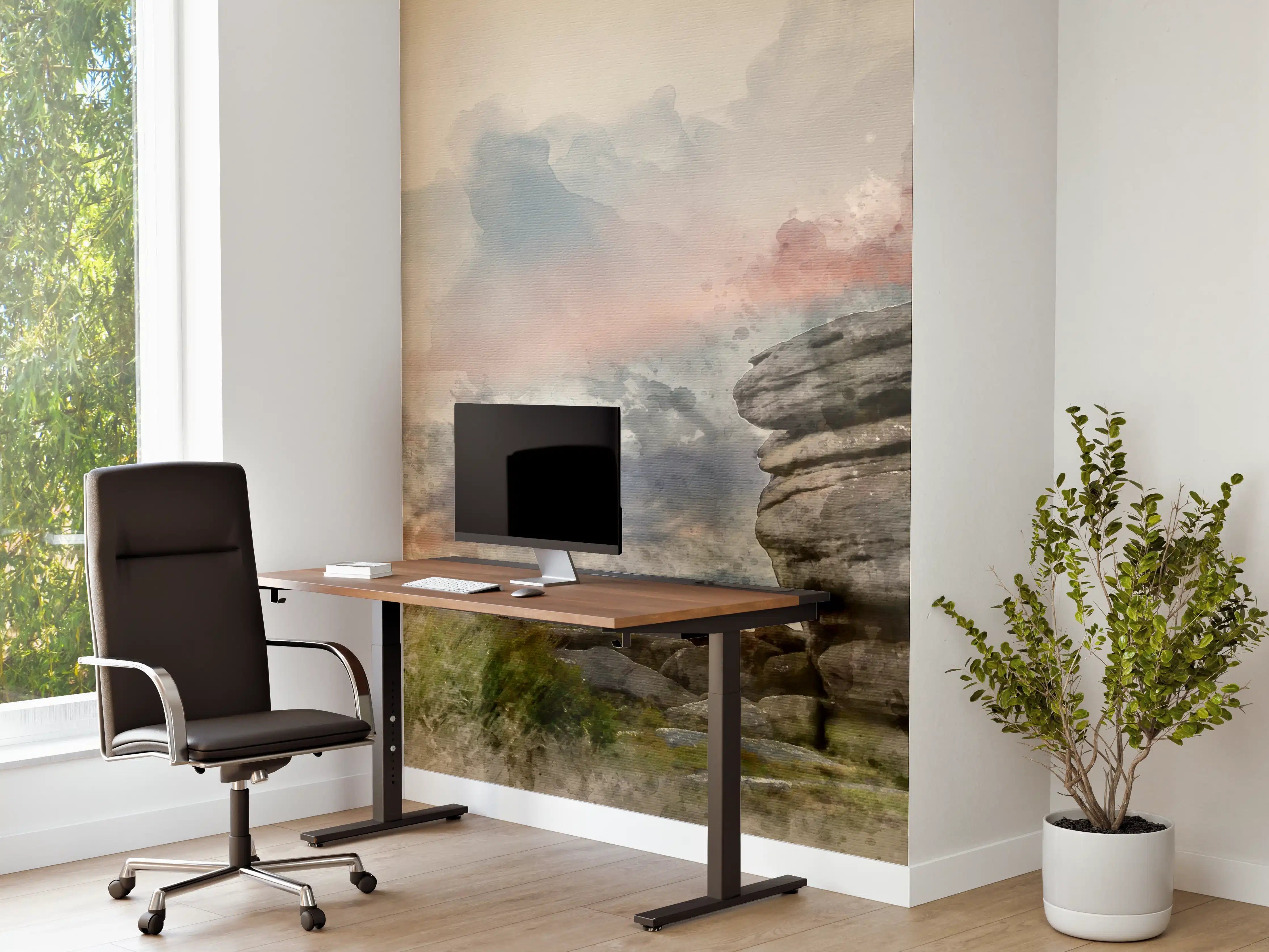 Büro Wandgestaltung - Steinige Naturformation bei Sonnenaufgang