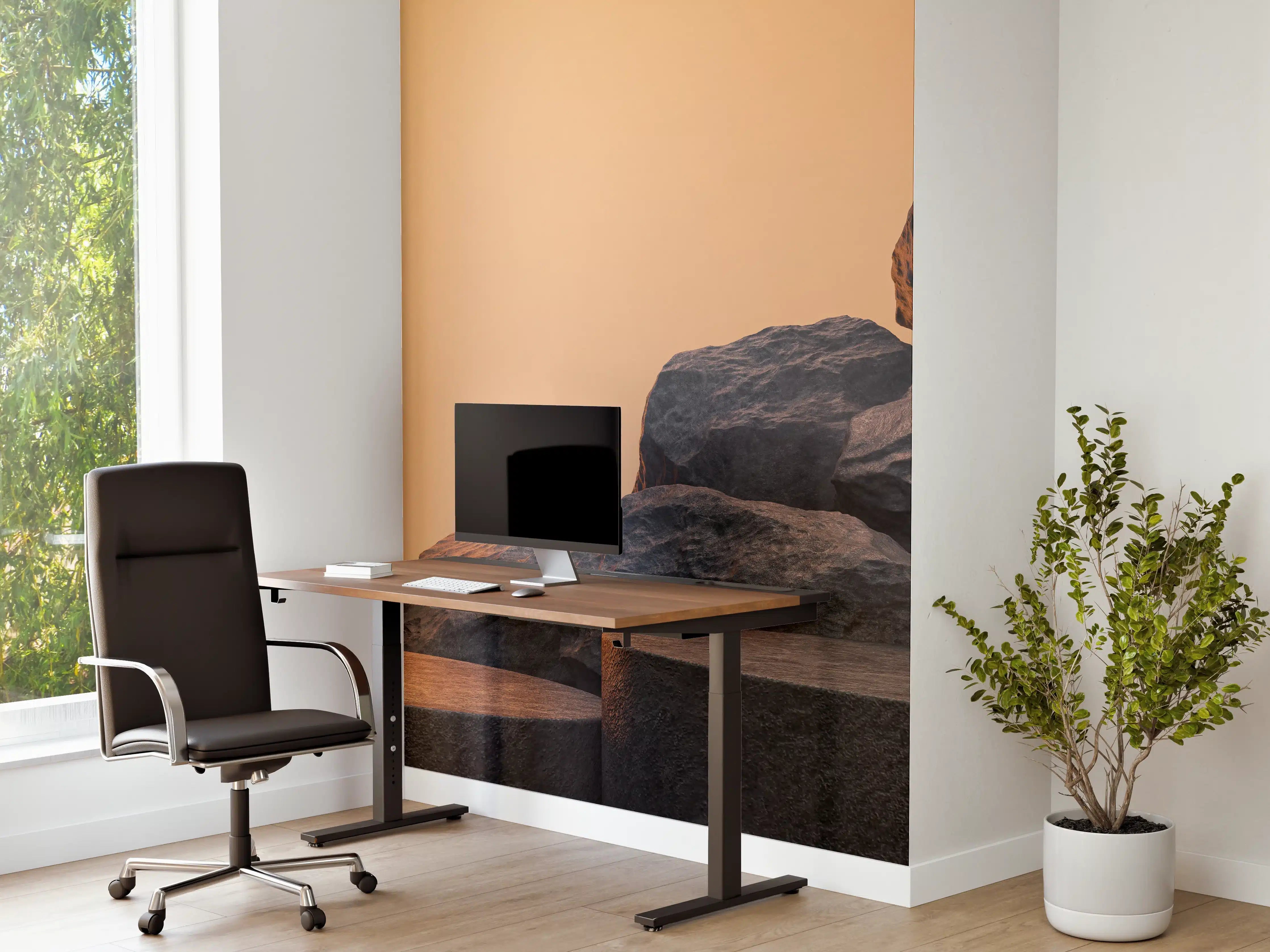 Büro Wandgestaltung - Steiniger Hintergrund - Grau