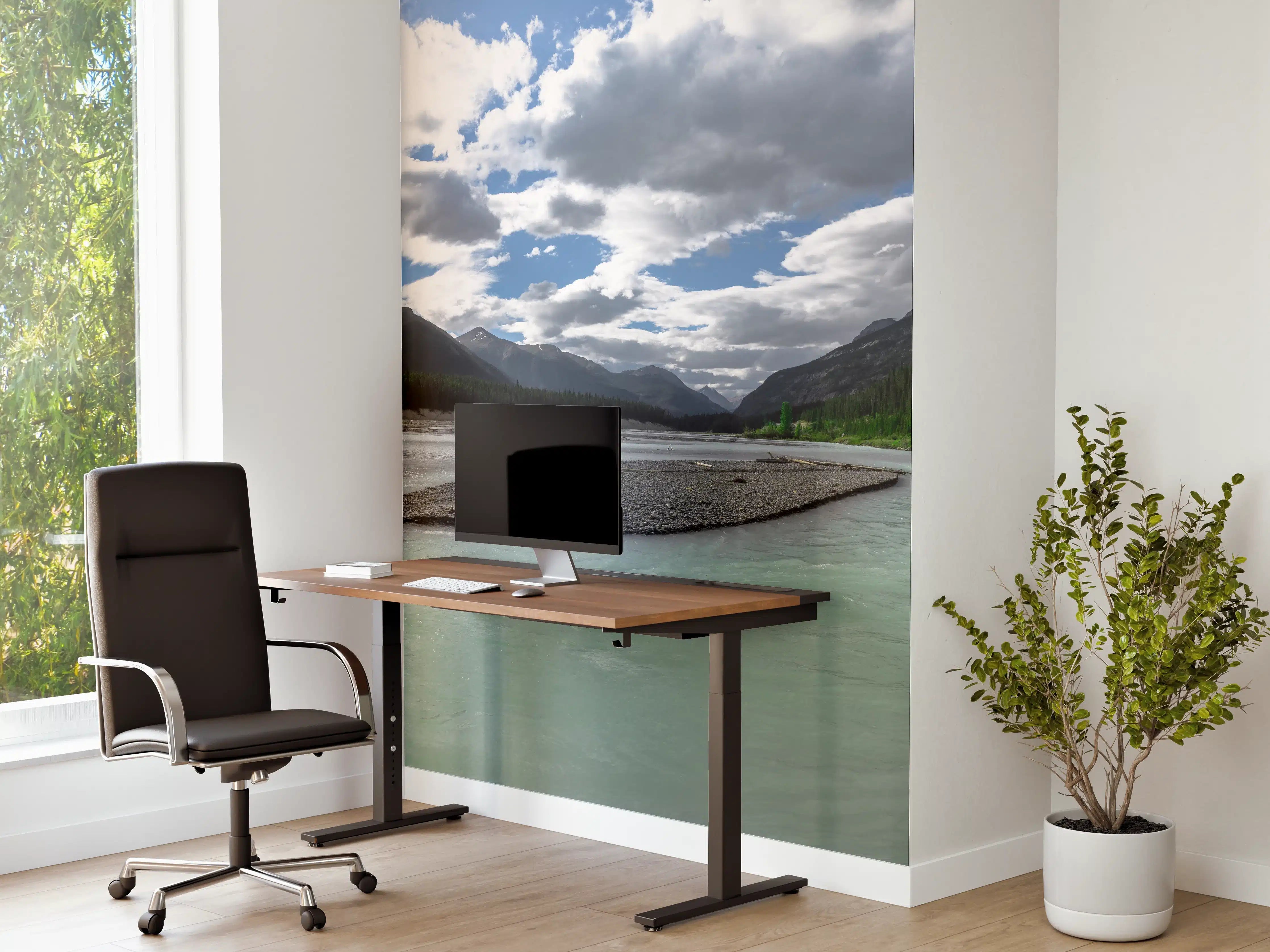 Büro Wandgestaltung - Steinlandschaft auf dem Wasser in Banff