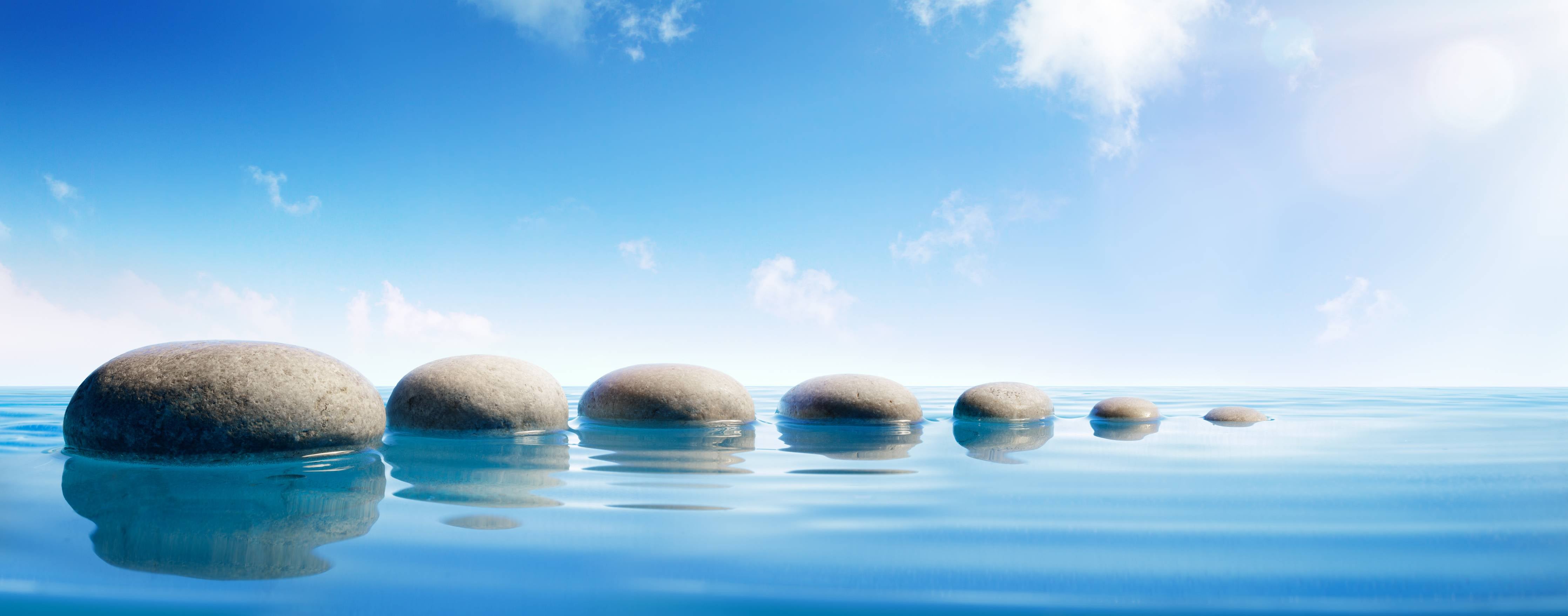Büro Wandgestaltung-Steinreihe auf Wasser