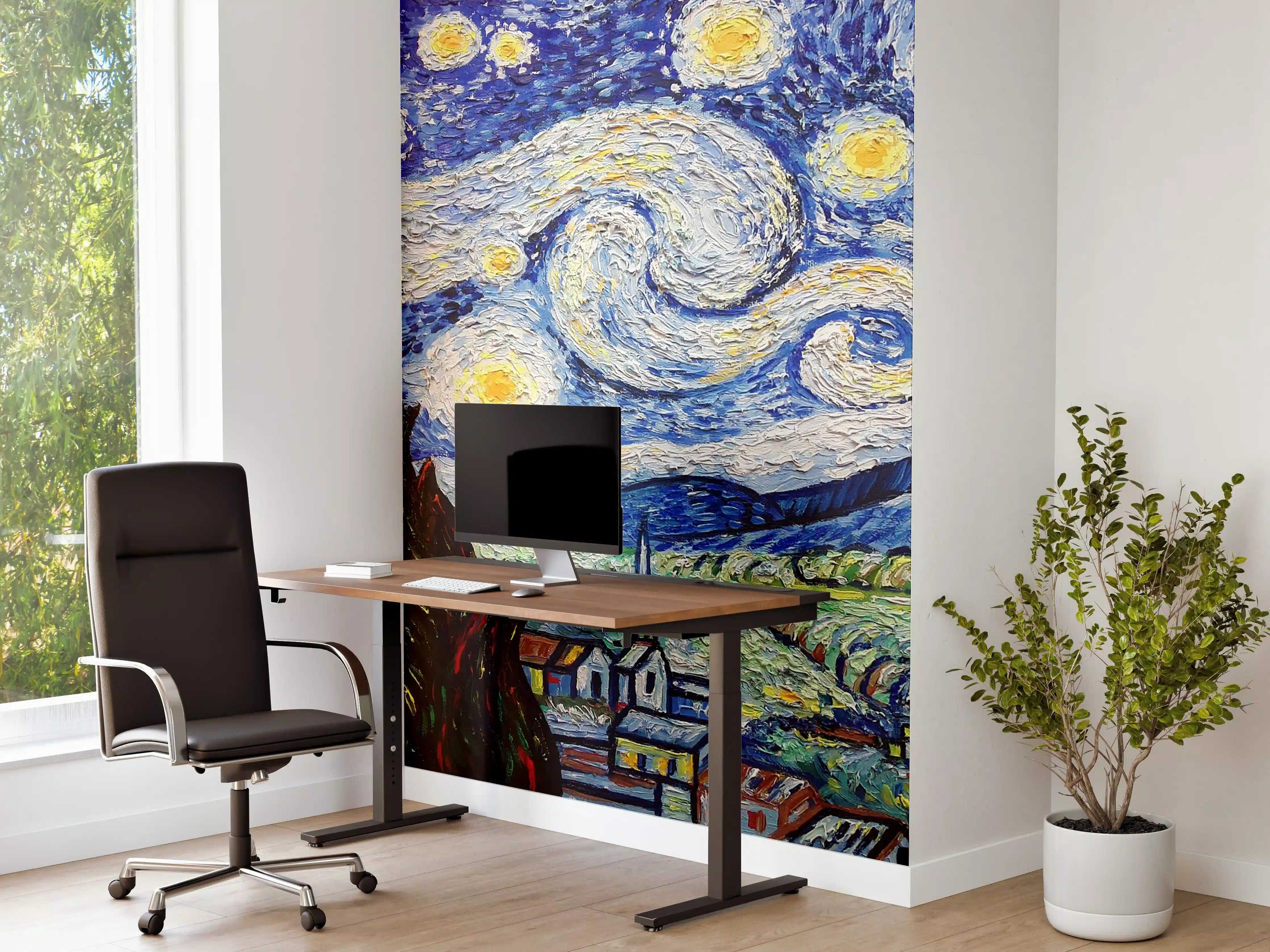 Büro Wandgestaltung - Sternenklare Heilige Nacht Kunstwerk