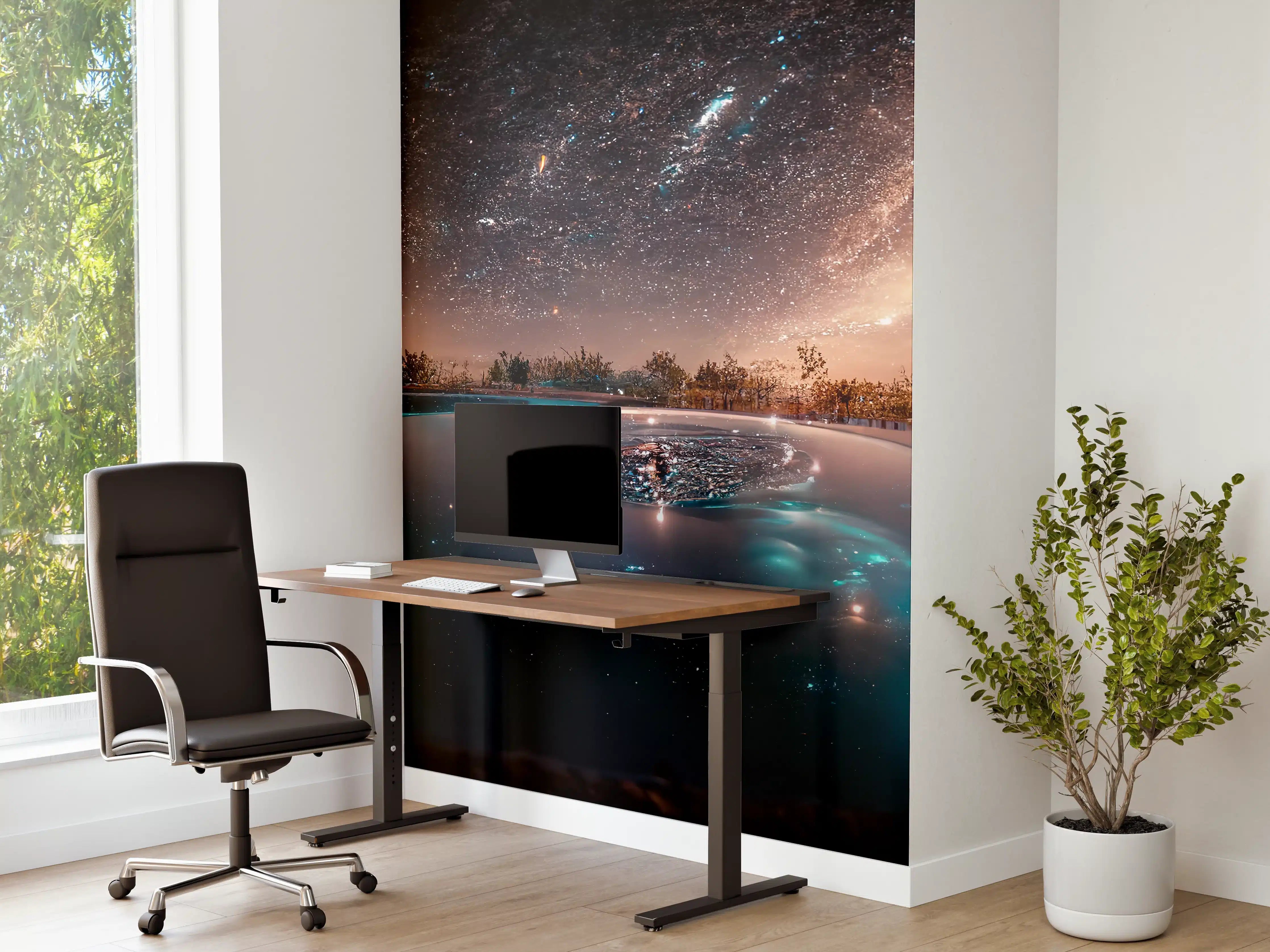 Büro Wandgestaltung - Sternennacht Spiegelung See