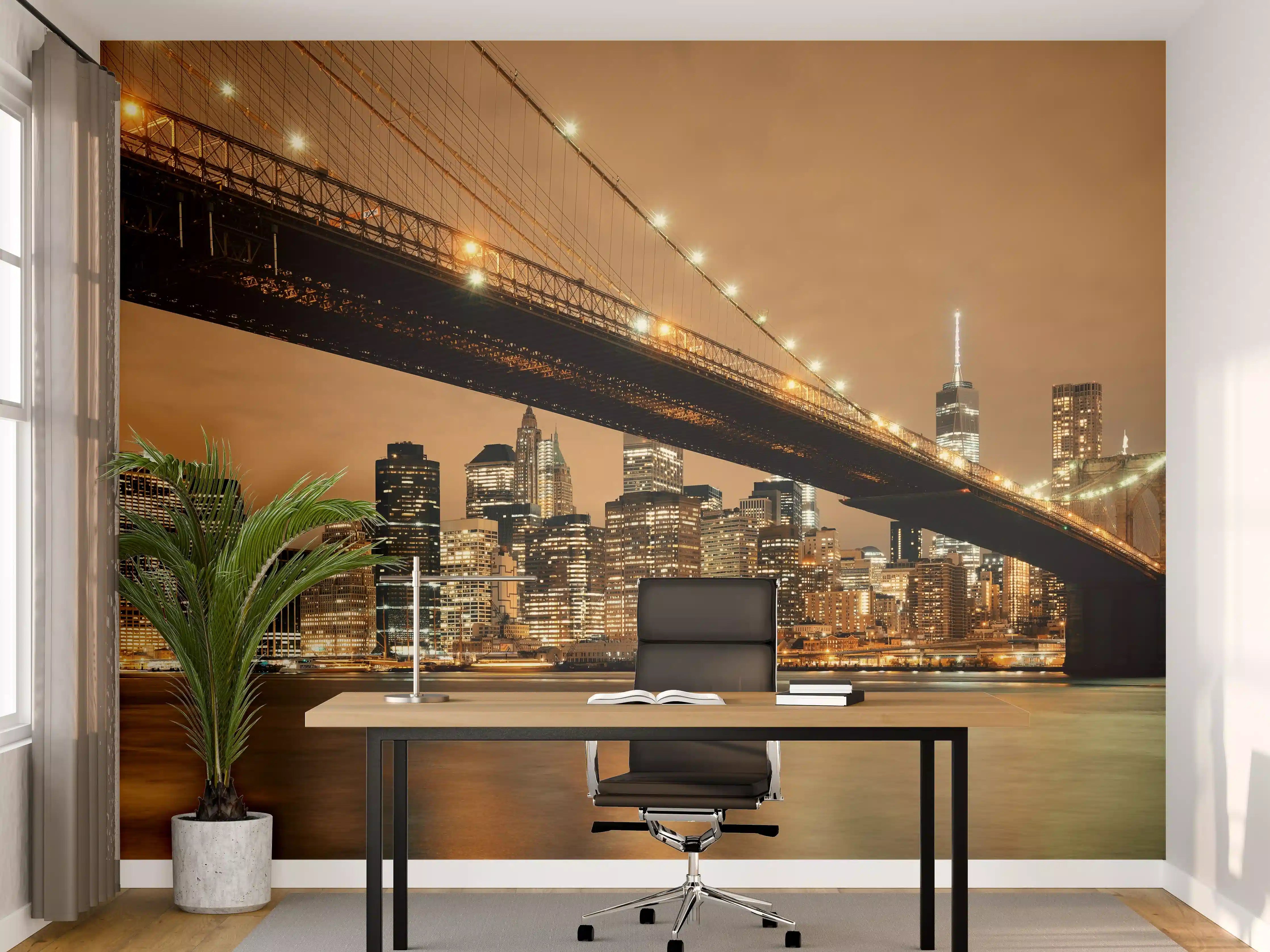 Büro Wandgestaltung - Stimmungsvolle New York City Nachtaufnahme