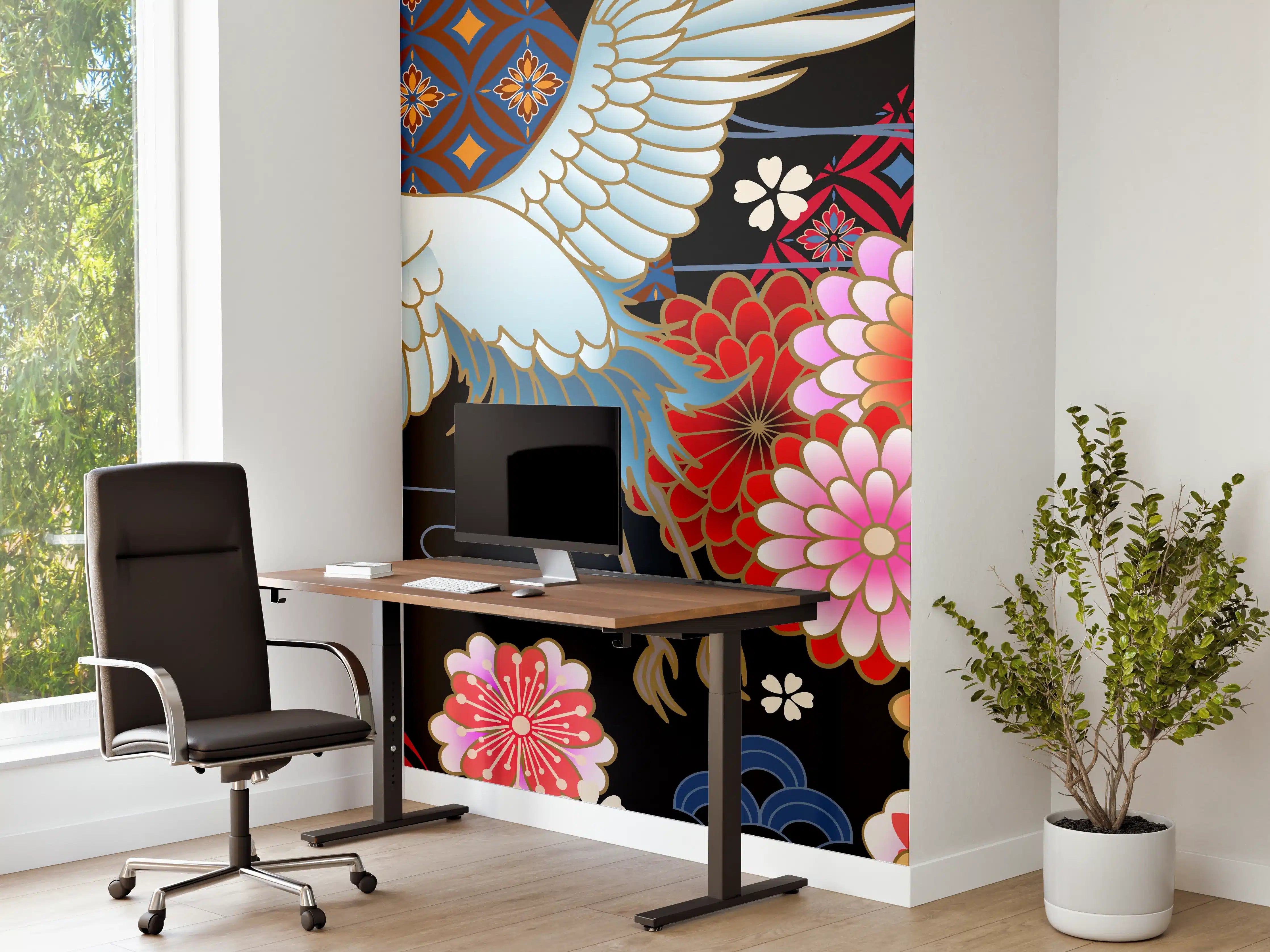 Büro Wandgestaltung - Stolzer Kranich