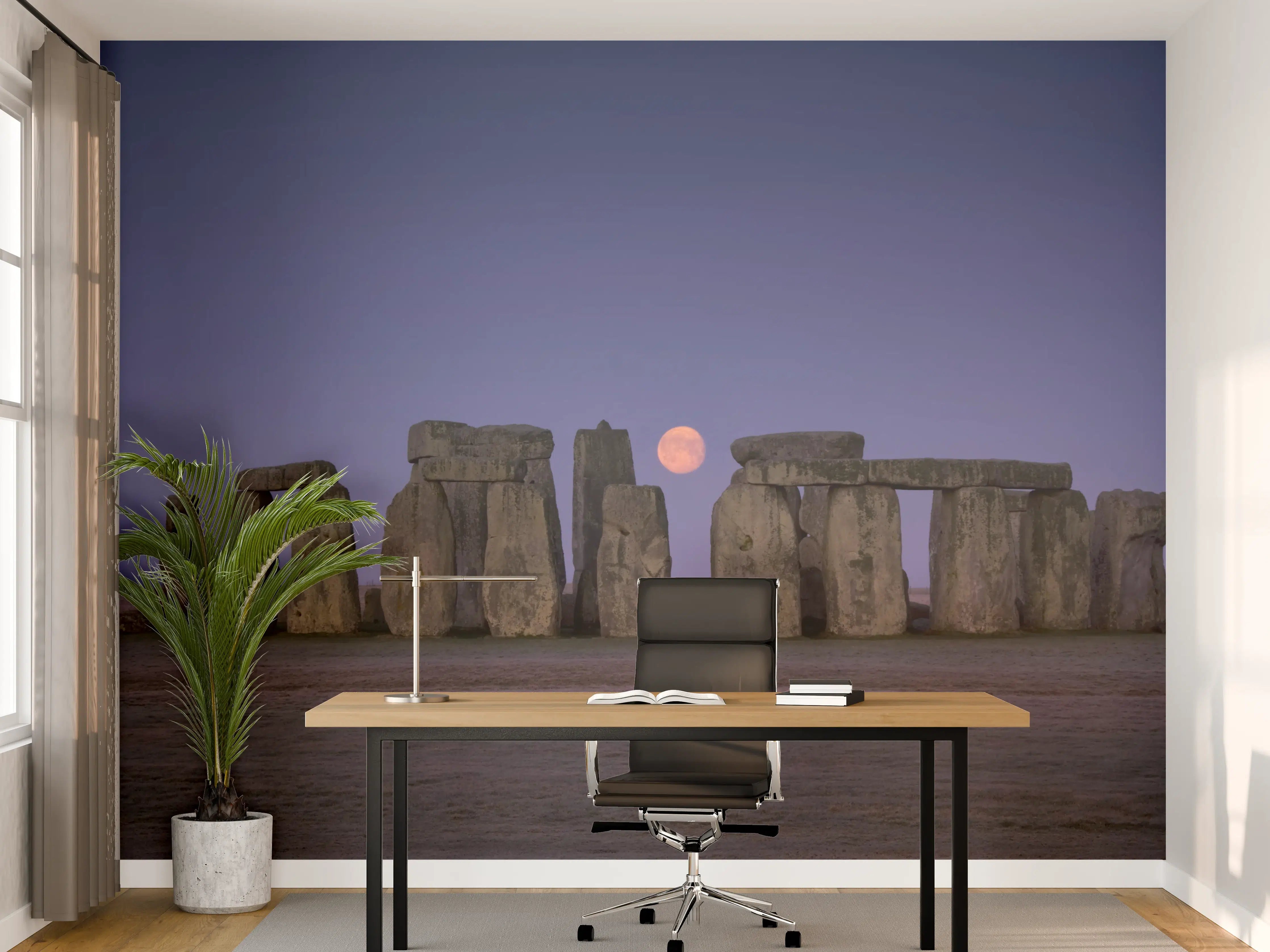 Büro Wandgestaltung - Stonehenge bei Nacht -  England