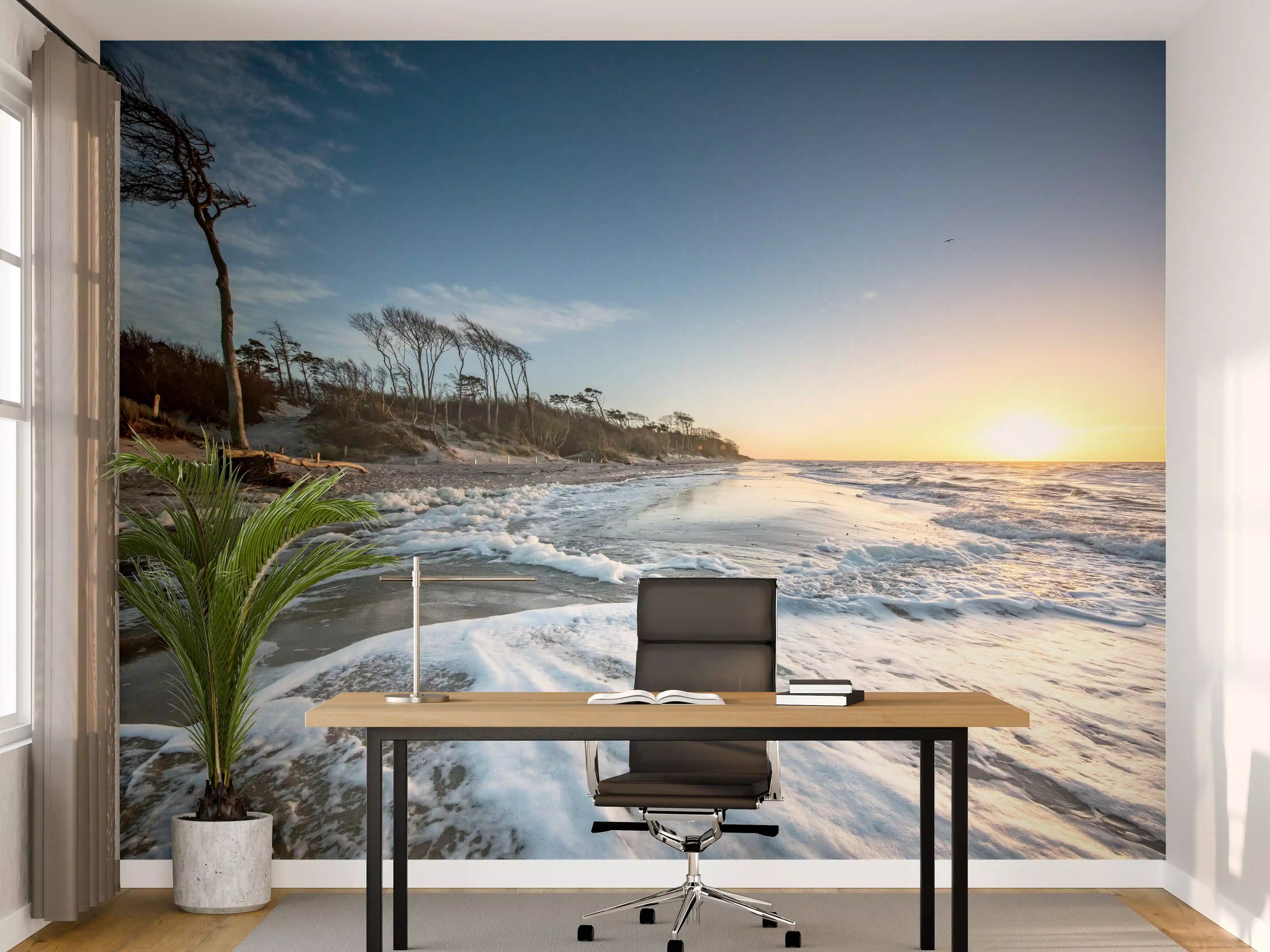Büro Wandgestaltung - Strand in Rügen bei Sonnenaufgang