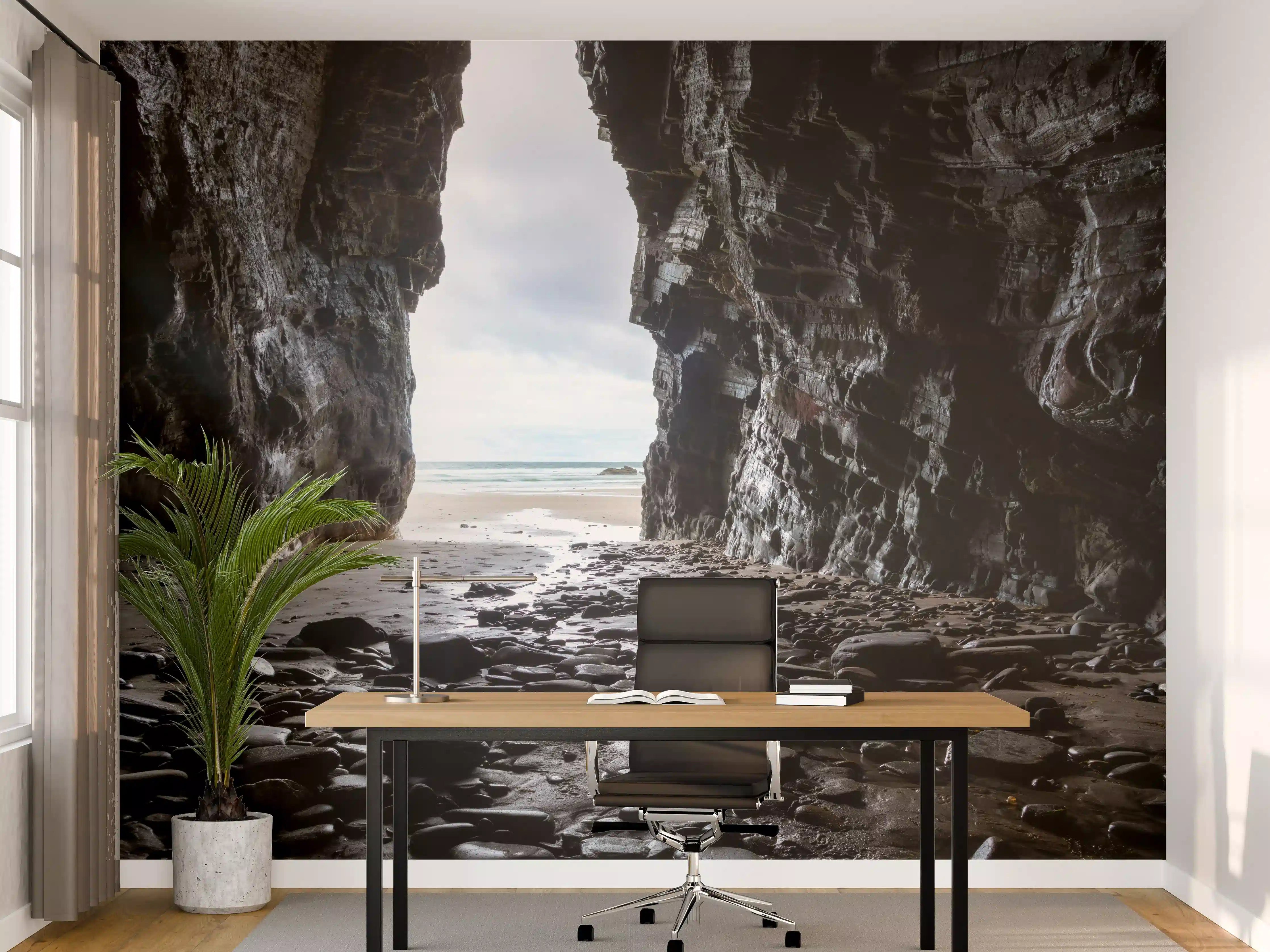 Büro Wandgestaltung - Strandhöhle in Nordspanien