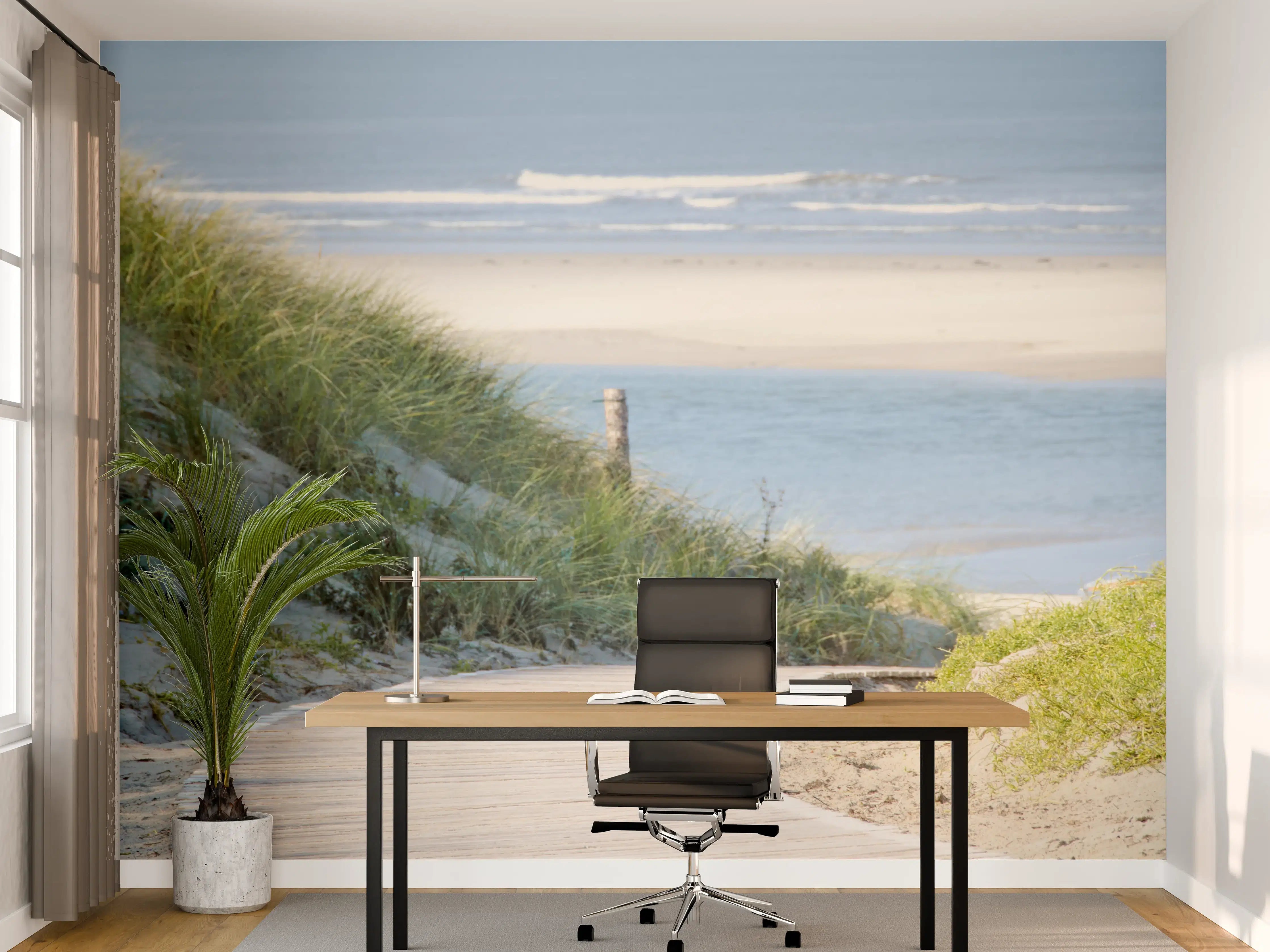 Büro Wandgestaltung - Strandpfad am Meer mit Sanddünen