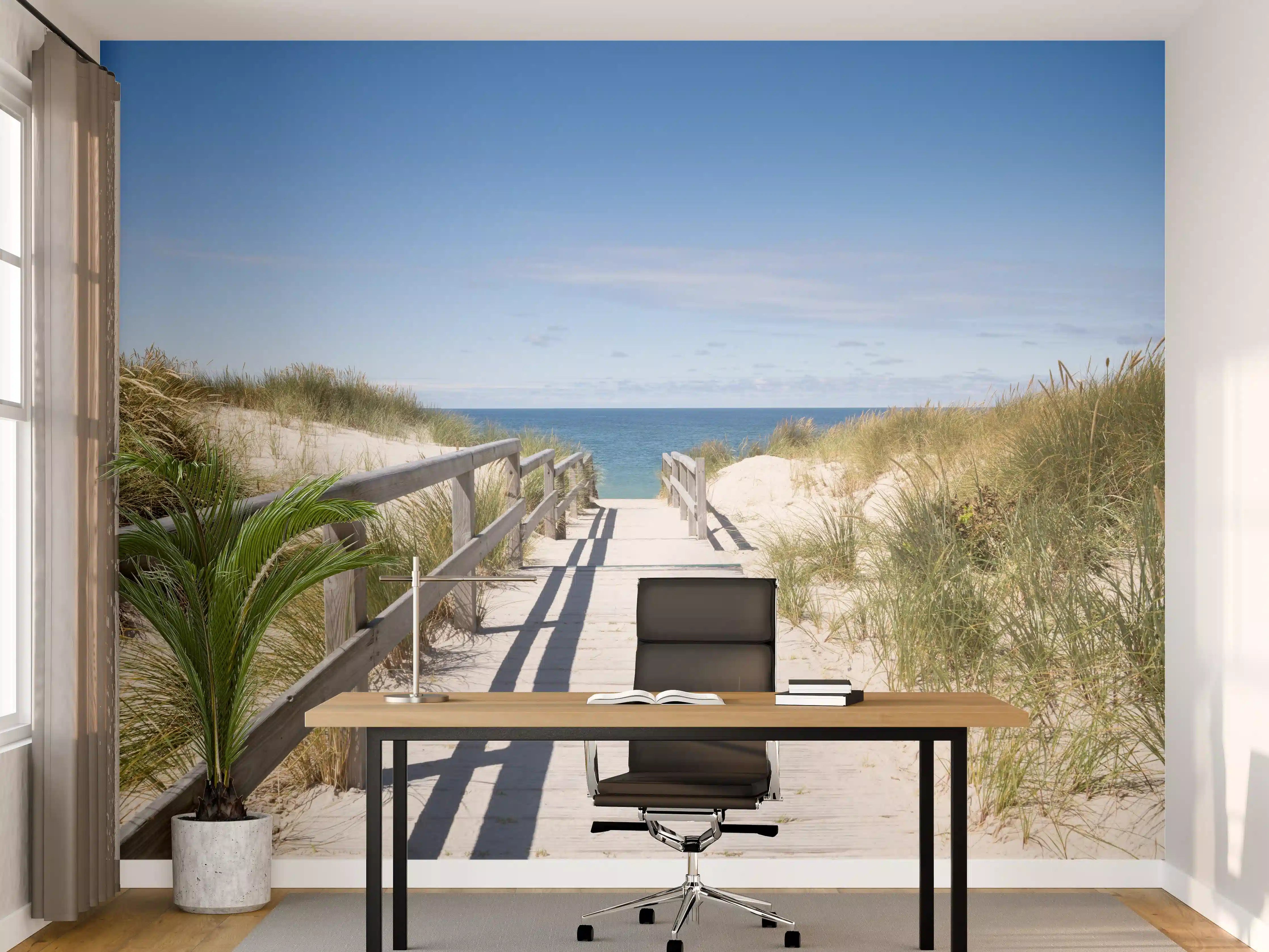 Büro Wandgestaltung - Strandweg mit Dünen und Blick aufs Meer