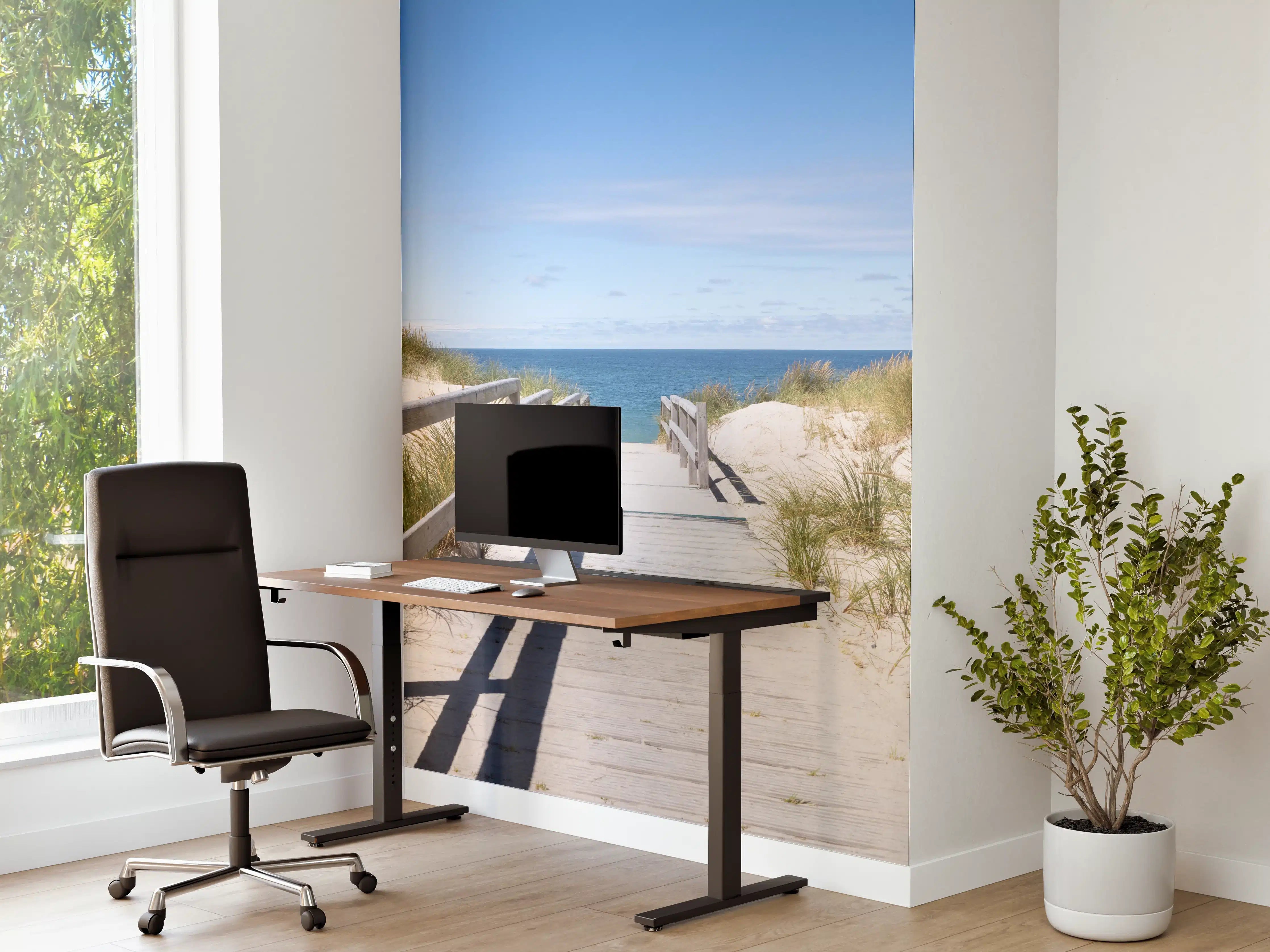 Büro Wandgestaltung - Strandweg mit Dünen und Blick aufs Meer