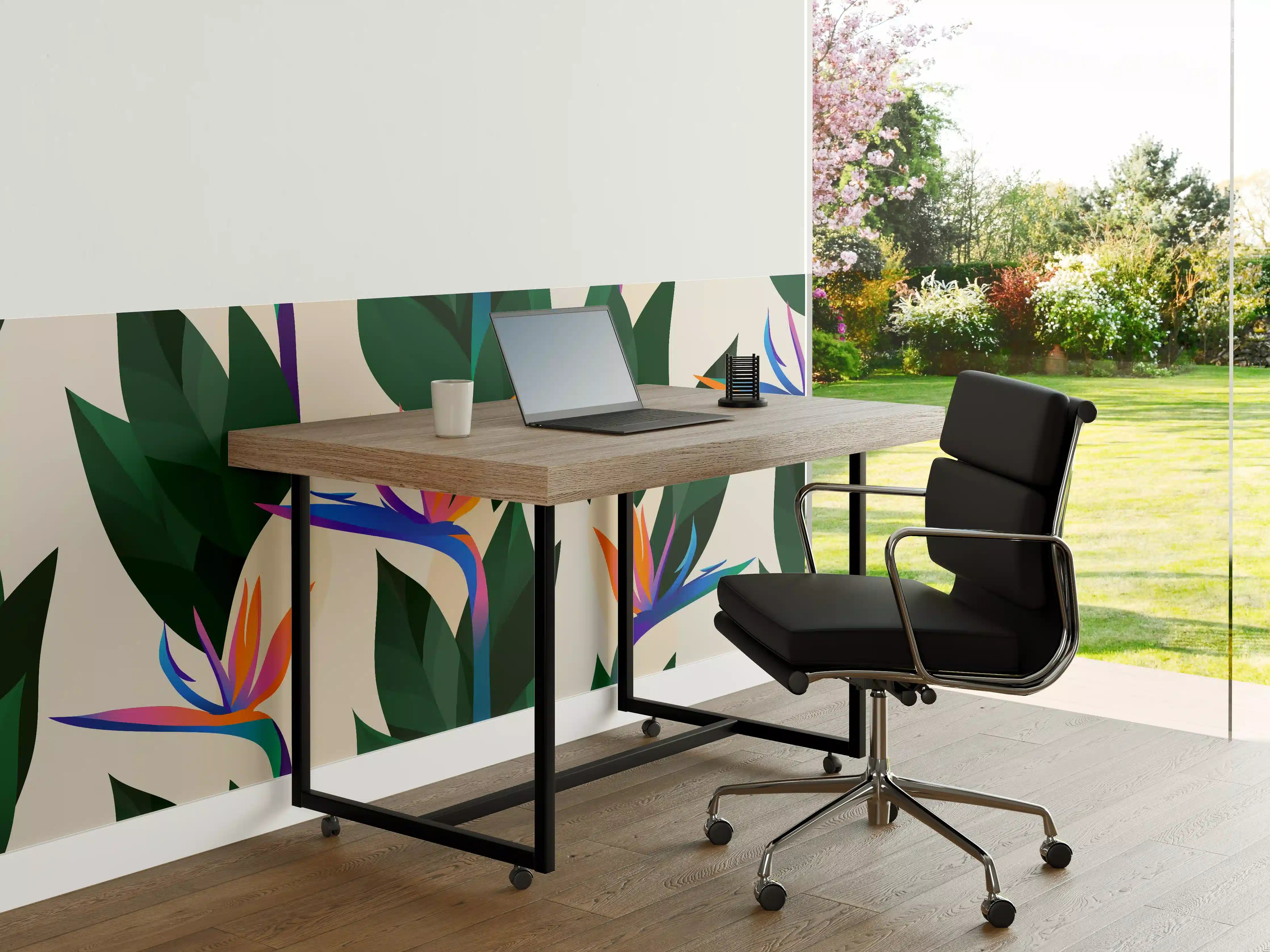 Büro Wandgestaltung - Strelitzia Tropic Blumenmuster