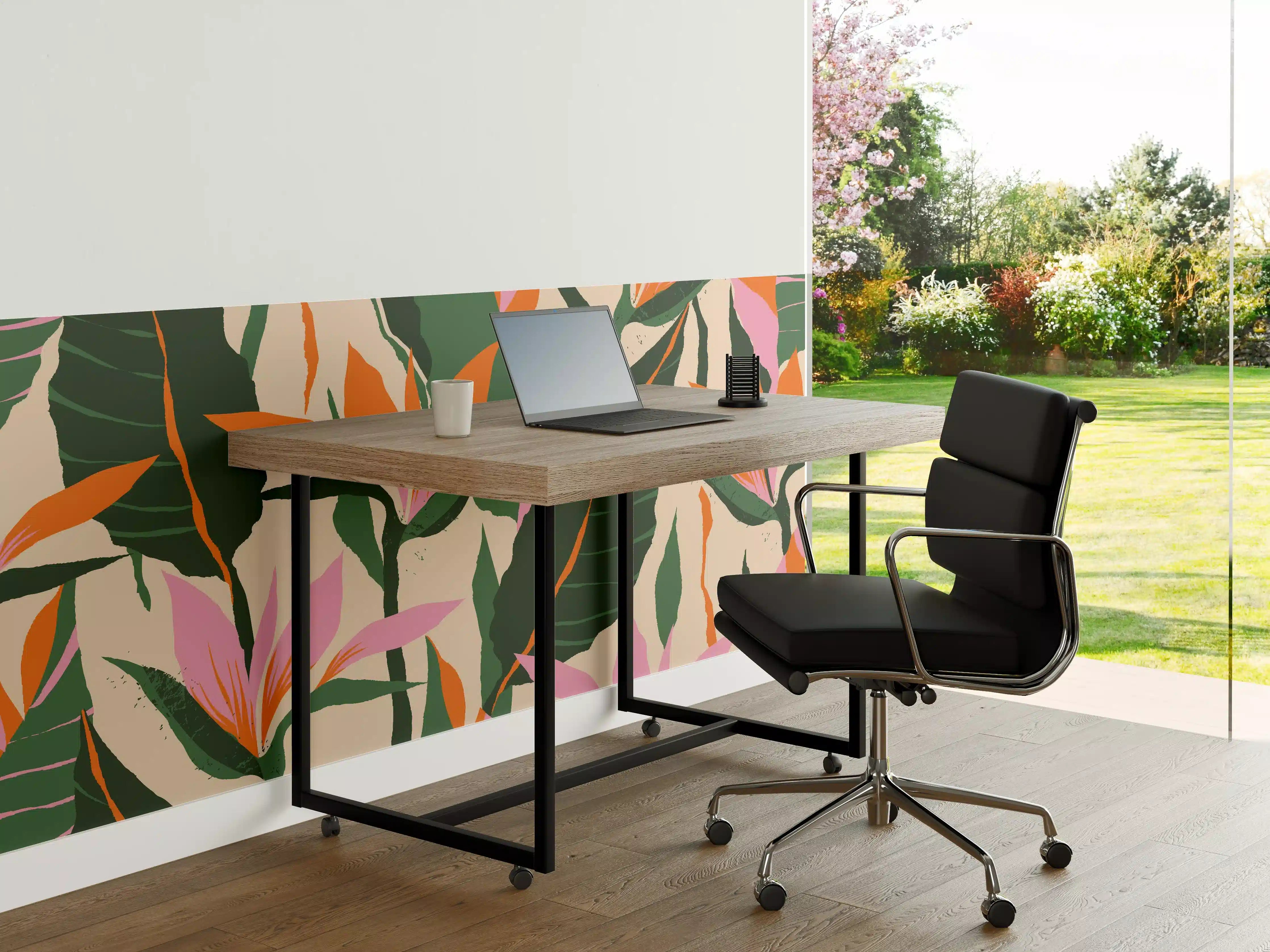 Büro Wandgestaltung - Strelitzia Tropische Blütenornamente